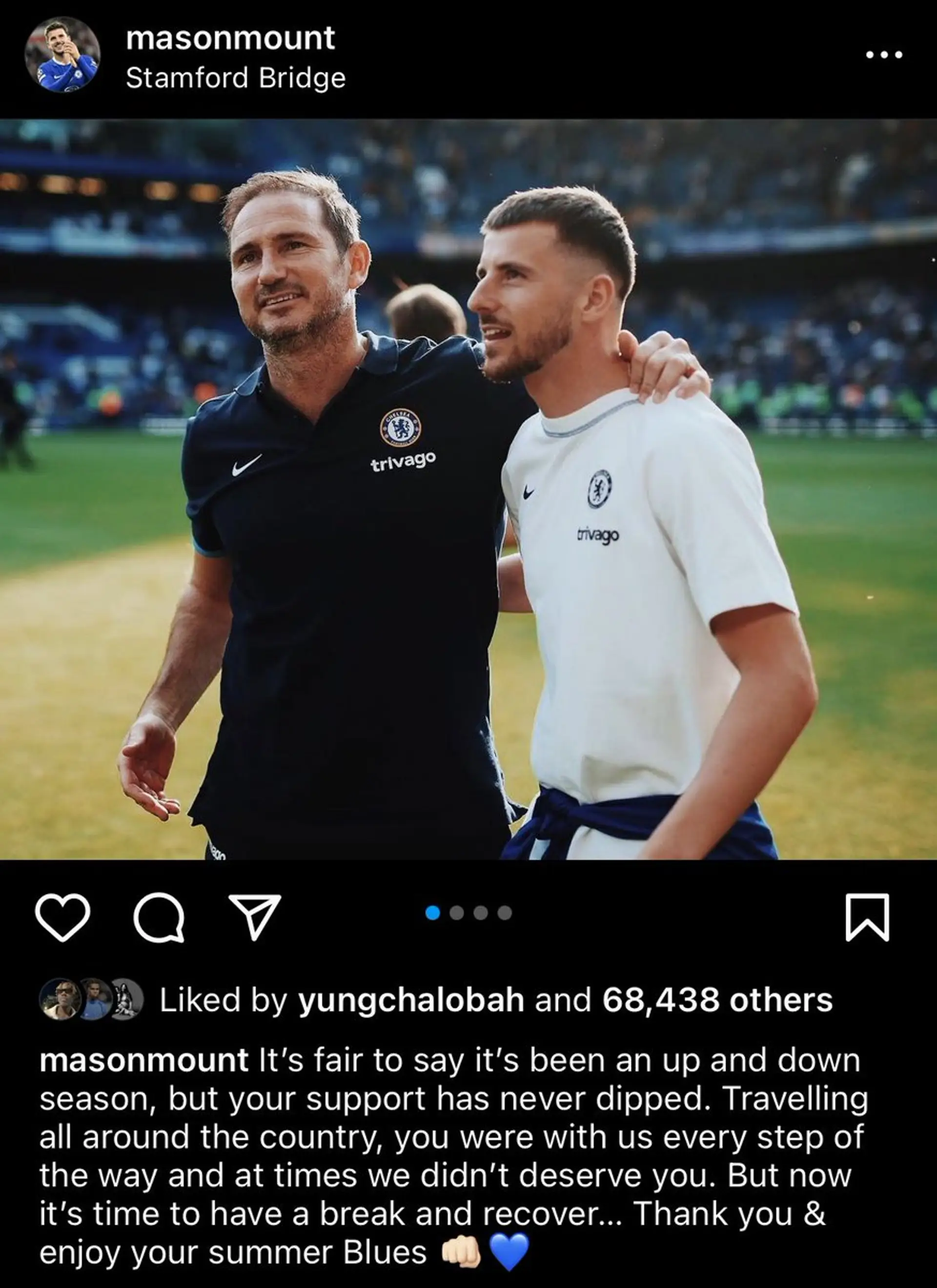 Mason Mount sends message on social media after possible last Stamford  Bridge appearance - Football