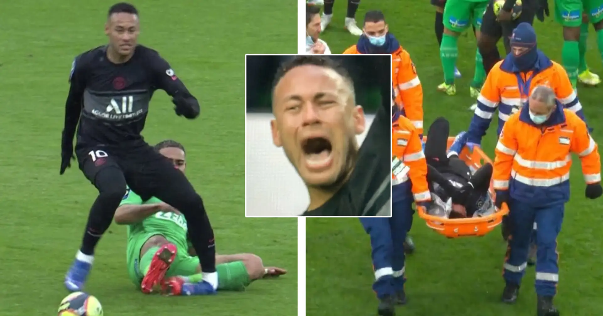 Neymar stretchered off in tears after nasty injury vs St Etienne