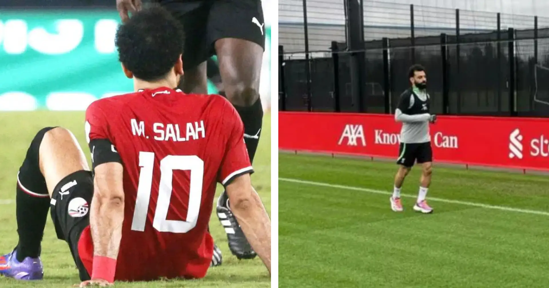 Mohamed Salah back on the grass for first time after hamstring injury