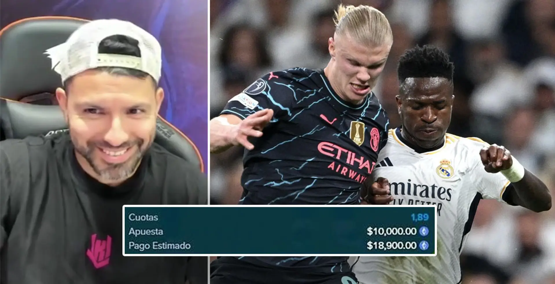 Sergio Aguero wins nearly $9,000 from Champions League quarter-final bet