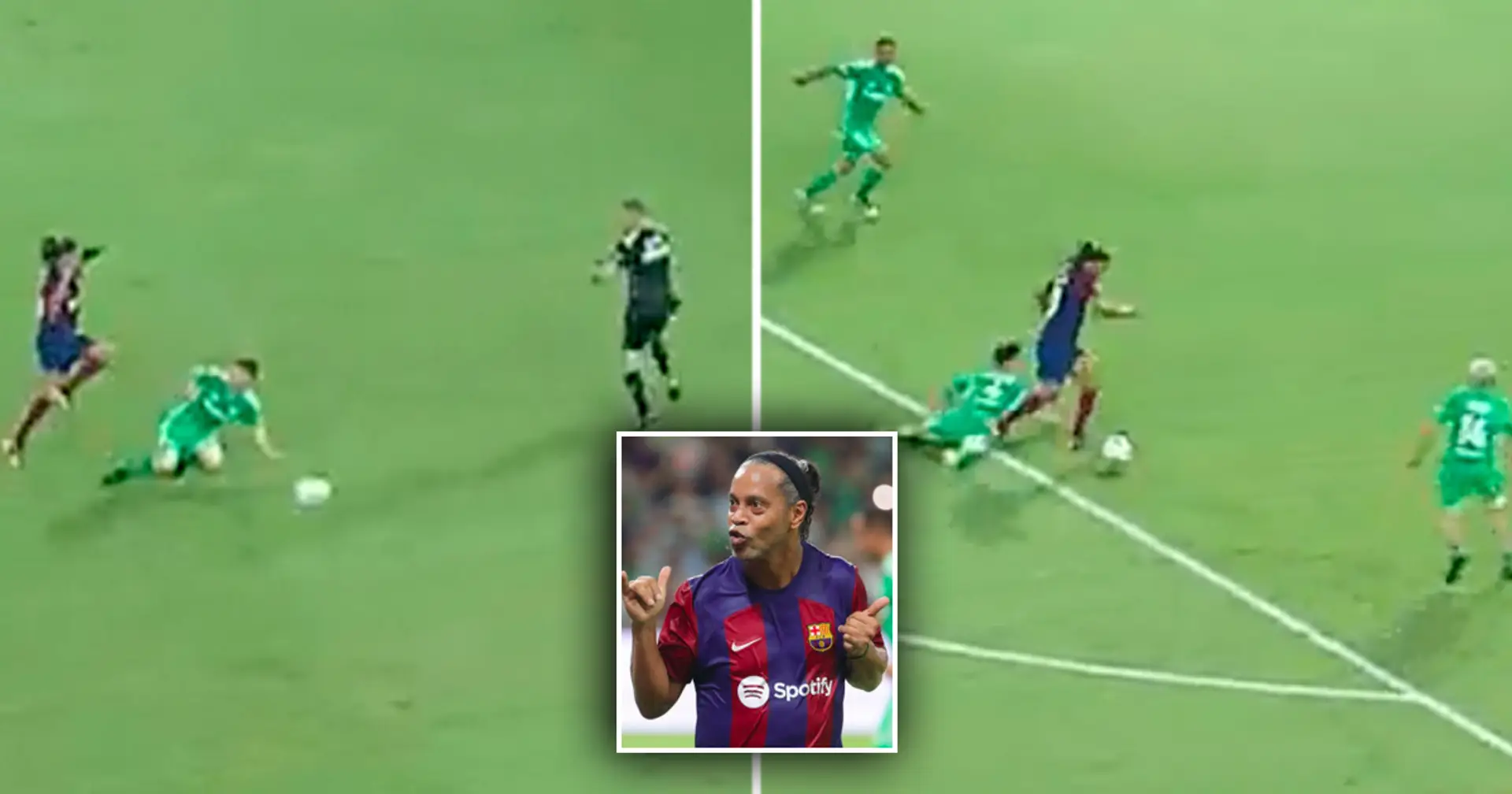 Ronaldinho dribbles past 5 opponents in Barca Legends game, drops them ALL to the ground