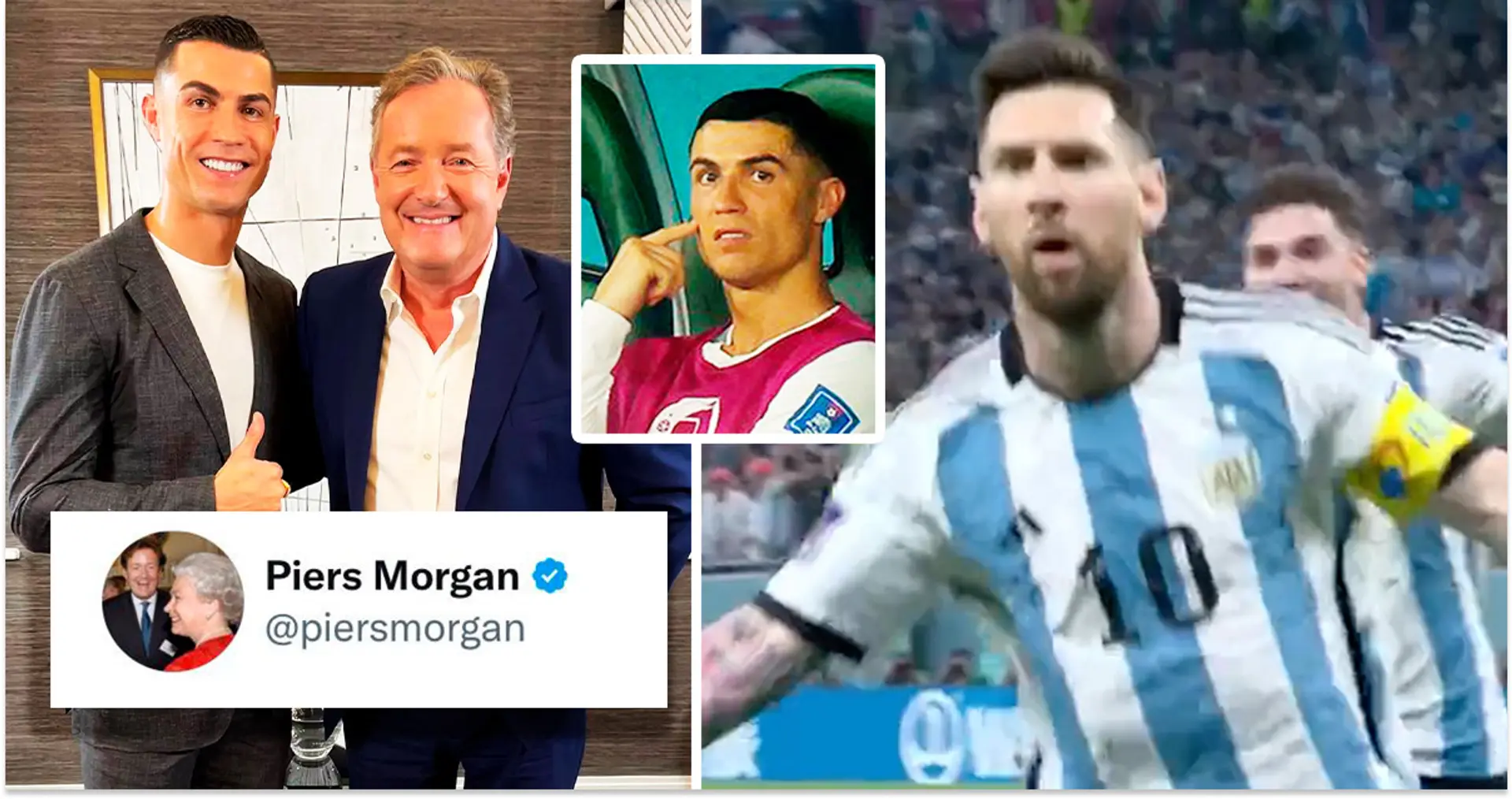 Ronaldo's super fan Piers Morgan reacts to Messi's first ever World Cup knockout goal - not how you'd expect
