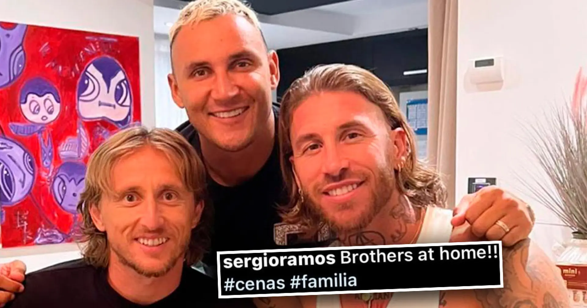 Sergio Ramos reunites with Navas and Modric at his own home