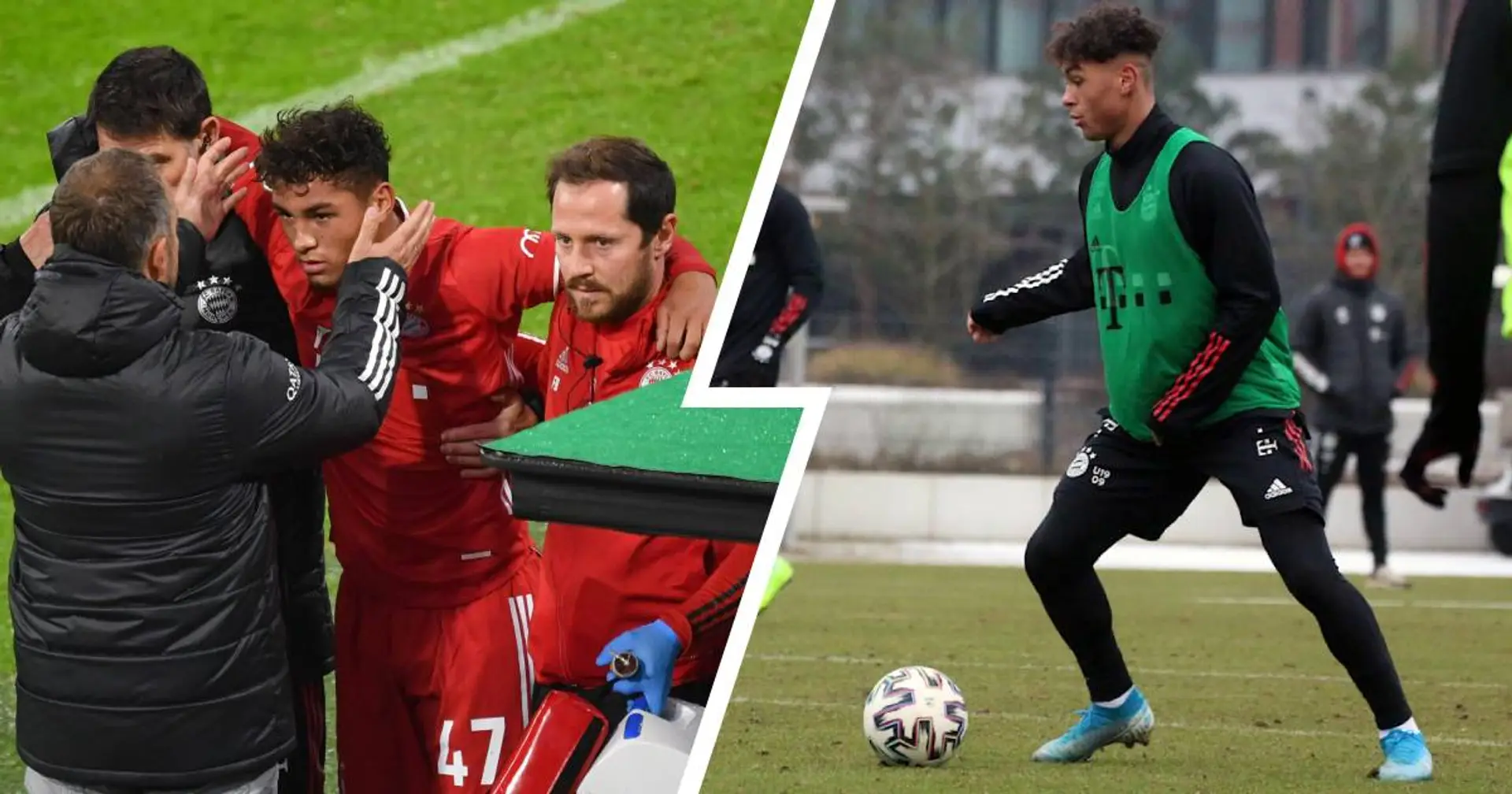 Bayern-Talent Sieb trainiert erstmals nach seiner Verletzung im Pokalspiel wieder mit dem Team