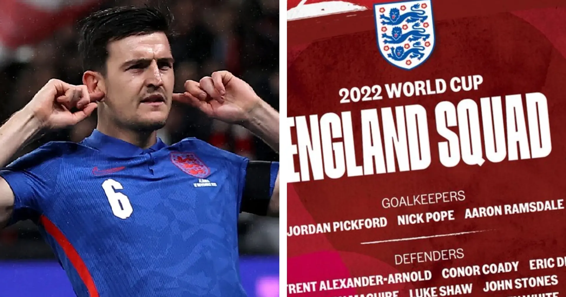 Maguire leads Man United trio to World Cup with England