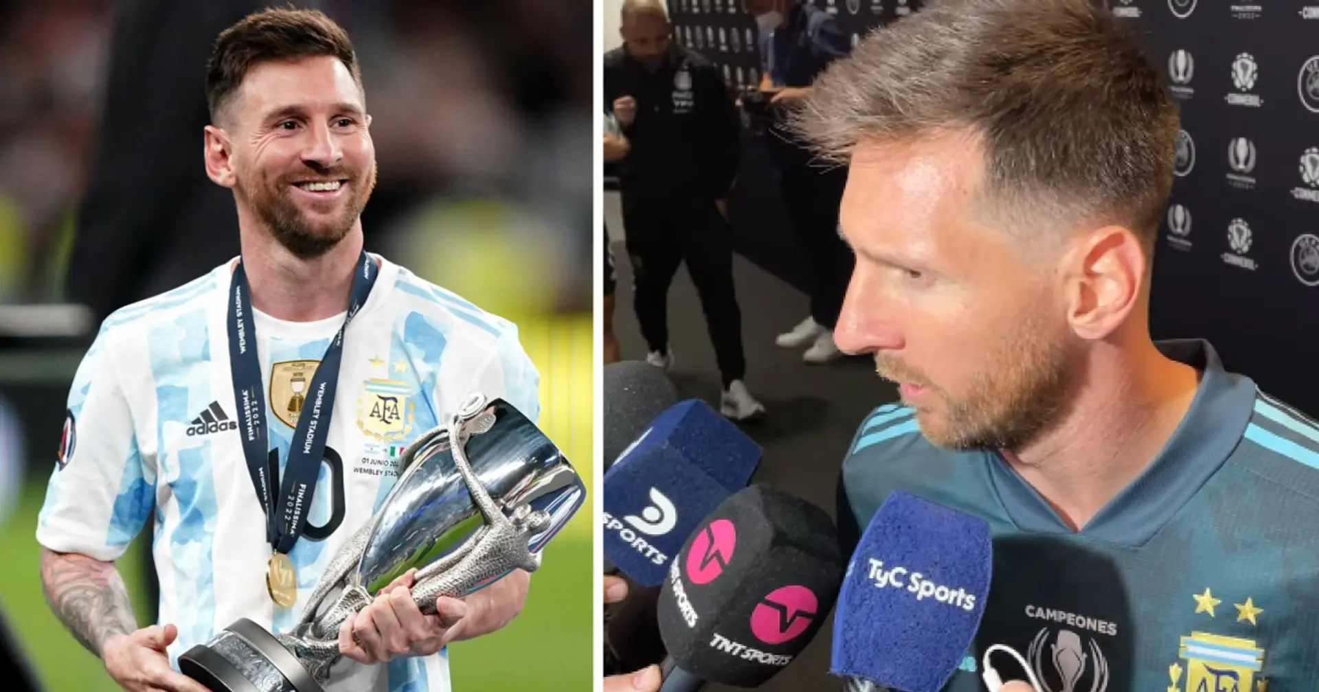 Messi réagit après avoir remporté son 40e trophée en carrière