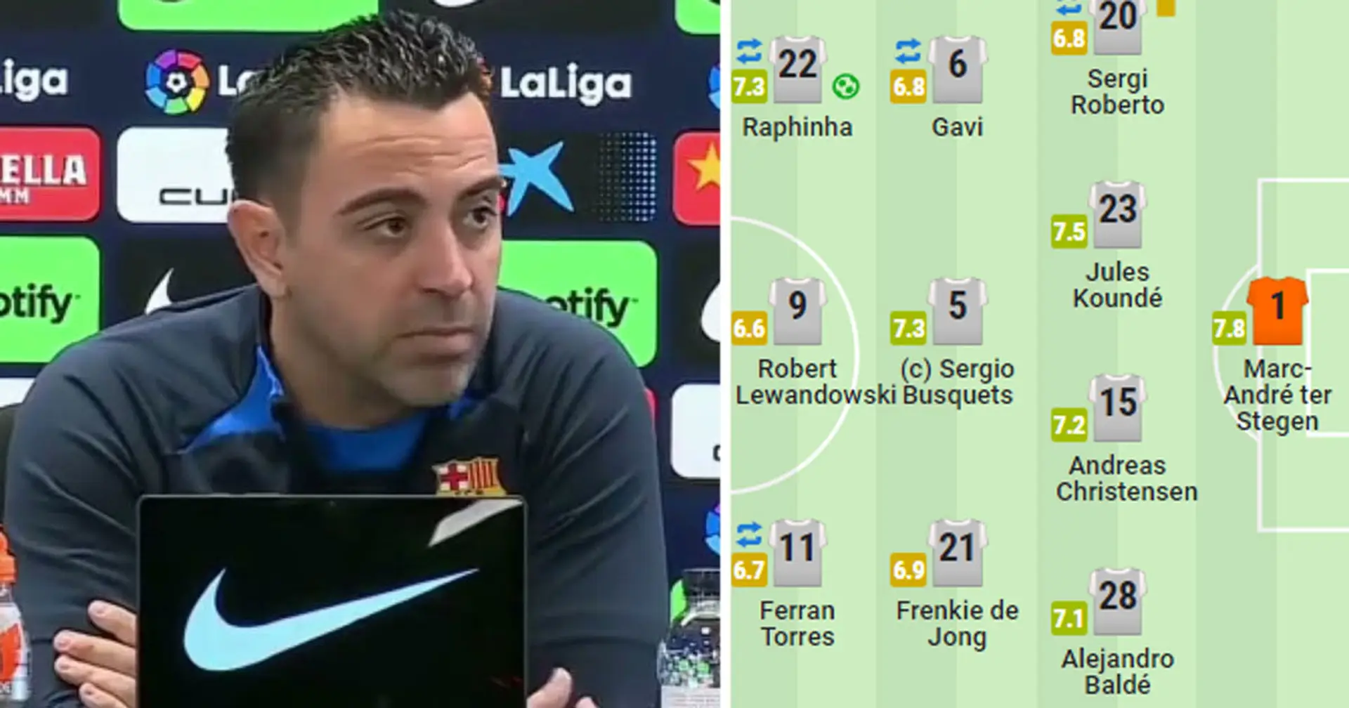 Xavi elogia a 2 jugadores del Barça después de la victoria ante el Athletic Club, no a Raphinha y Ter Stegen