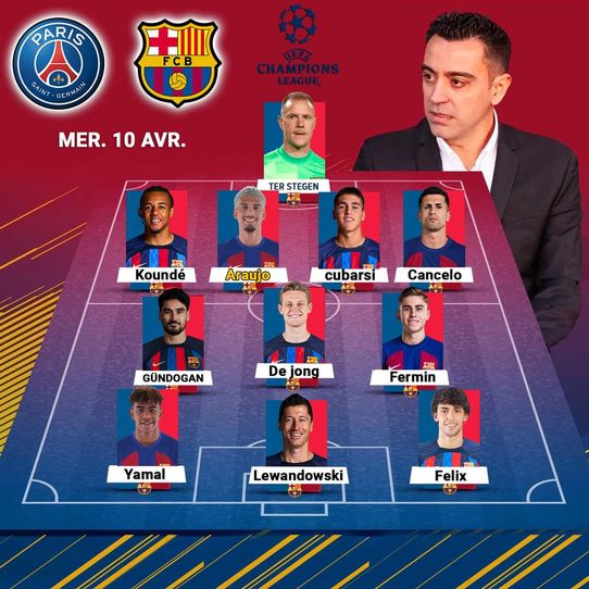 The best lineup against PSG 🔥, 🔴🔵