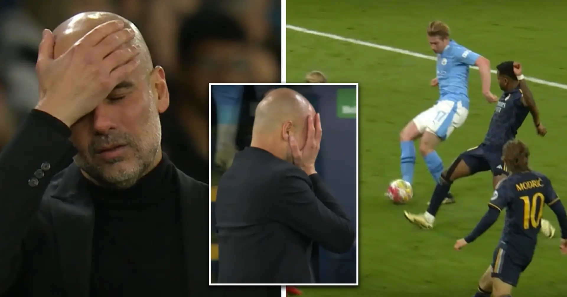 Spotted: Pep Guardiola slaps his bald head as De Bruyne misses from 11 meters