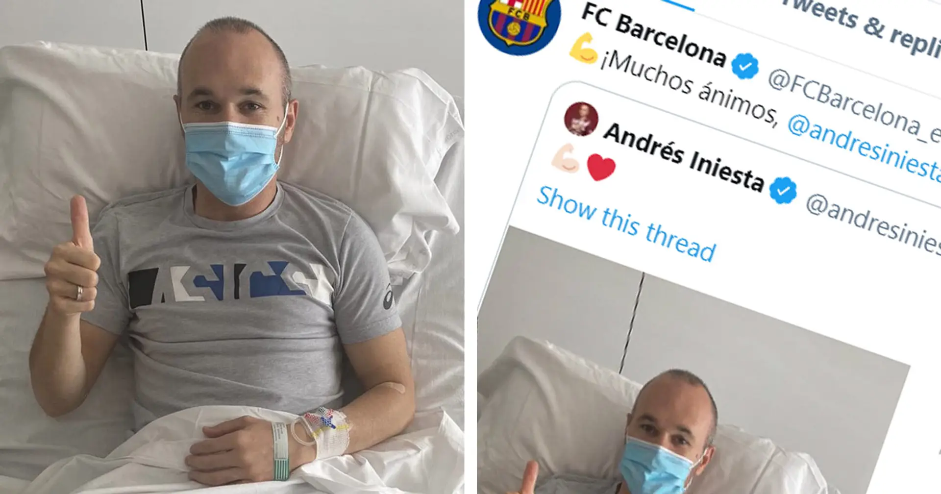 Barca send message to Andres Iniesta after Spaniard's hip surgery