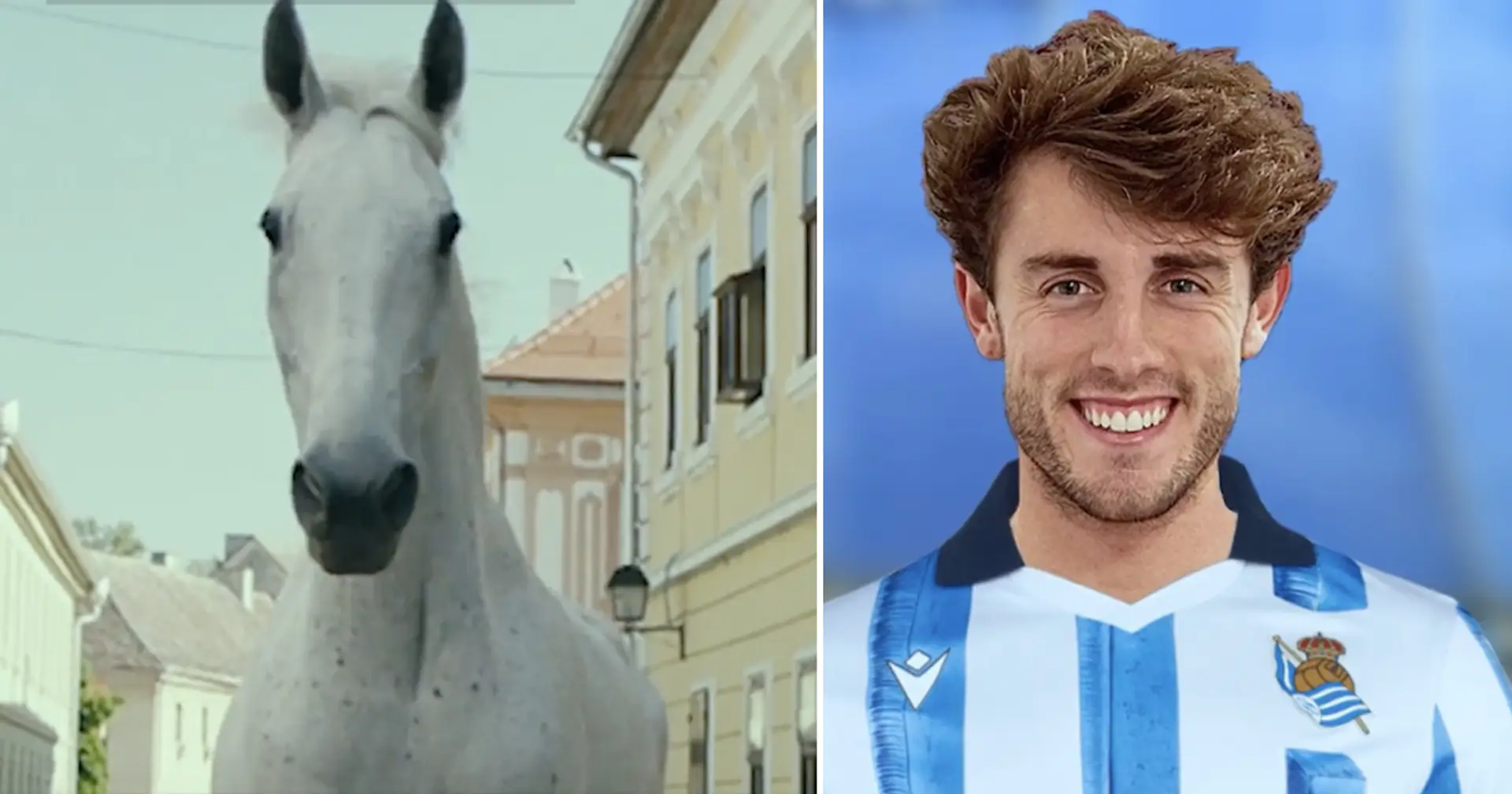 Real Sociedad announce Odriozola signing with bizarre horse video