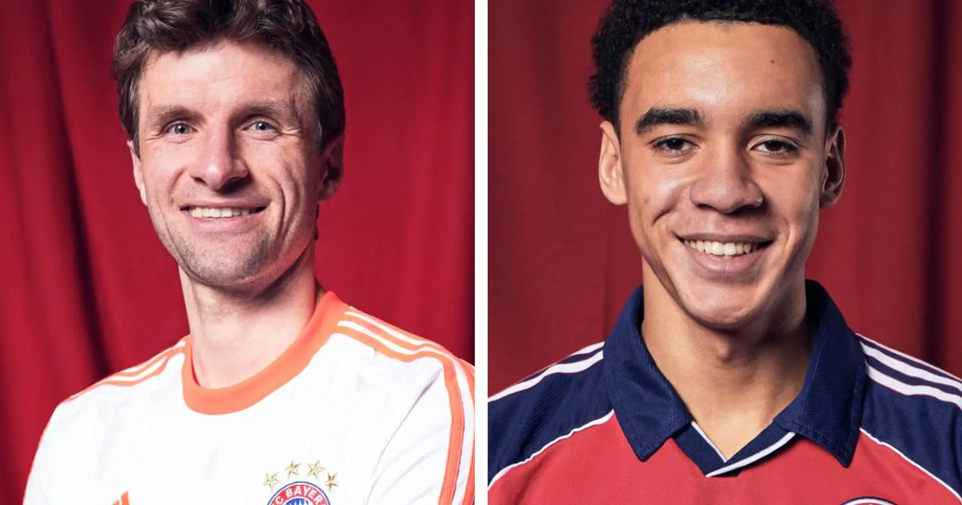 FC Bayern wird 124 Jahre alt: Müller und Musiala posieren in Retro-Trikots - die stehen den Jungs ganz gut!