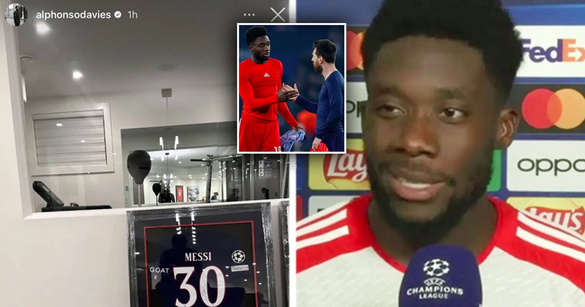 Alphonso Davies shows off framed Messi jersey – it took ages for him to finally get it