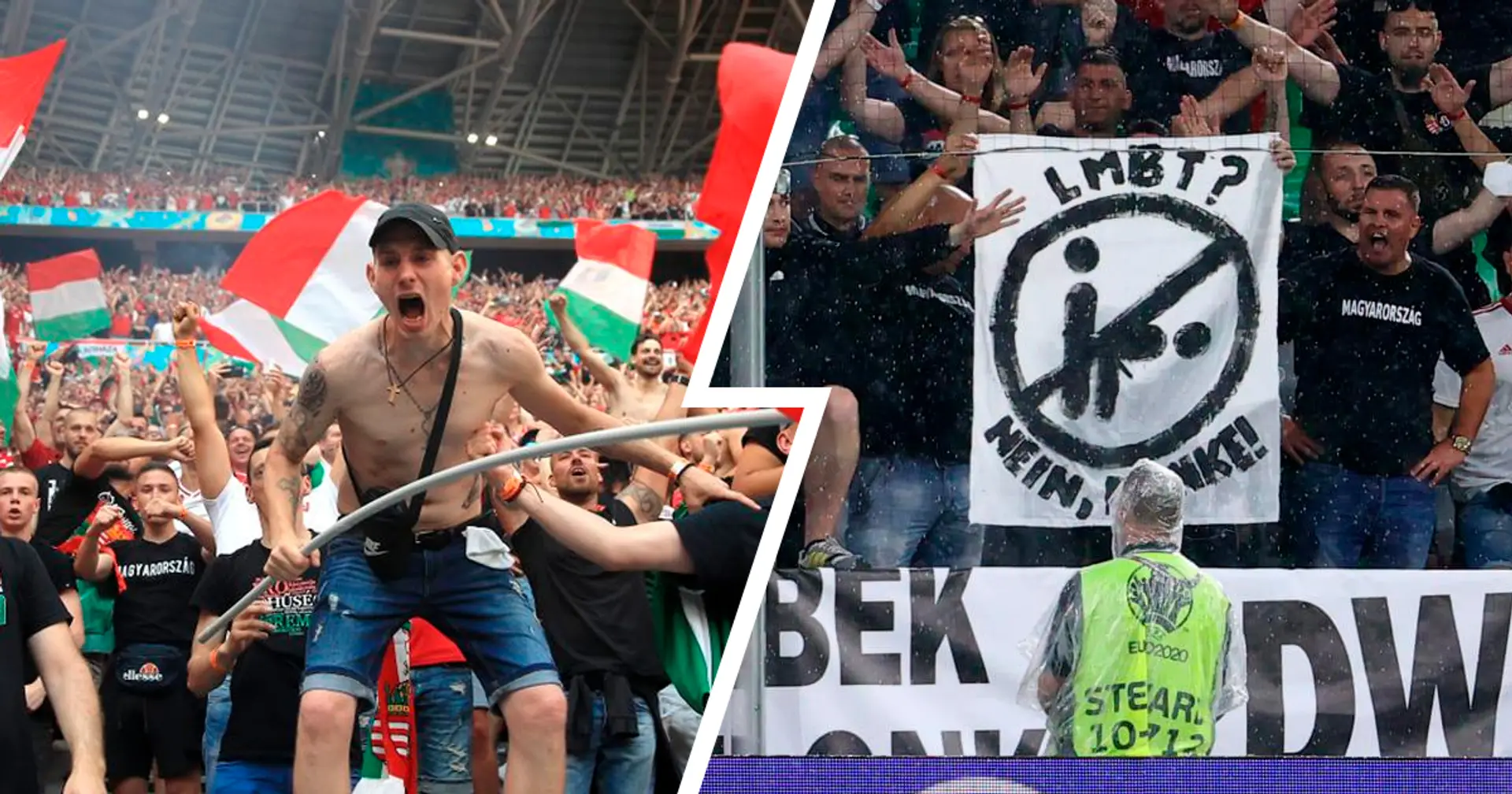 UEFA ermittelt gegen die Ungarn-Fans! Der Grund: Anti-LGBT-Plakat und Nazi-Gruß eines Anwärters!