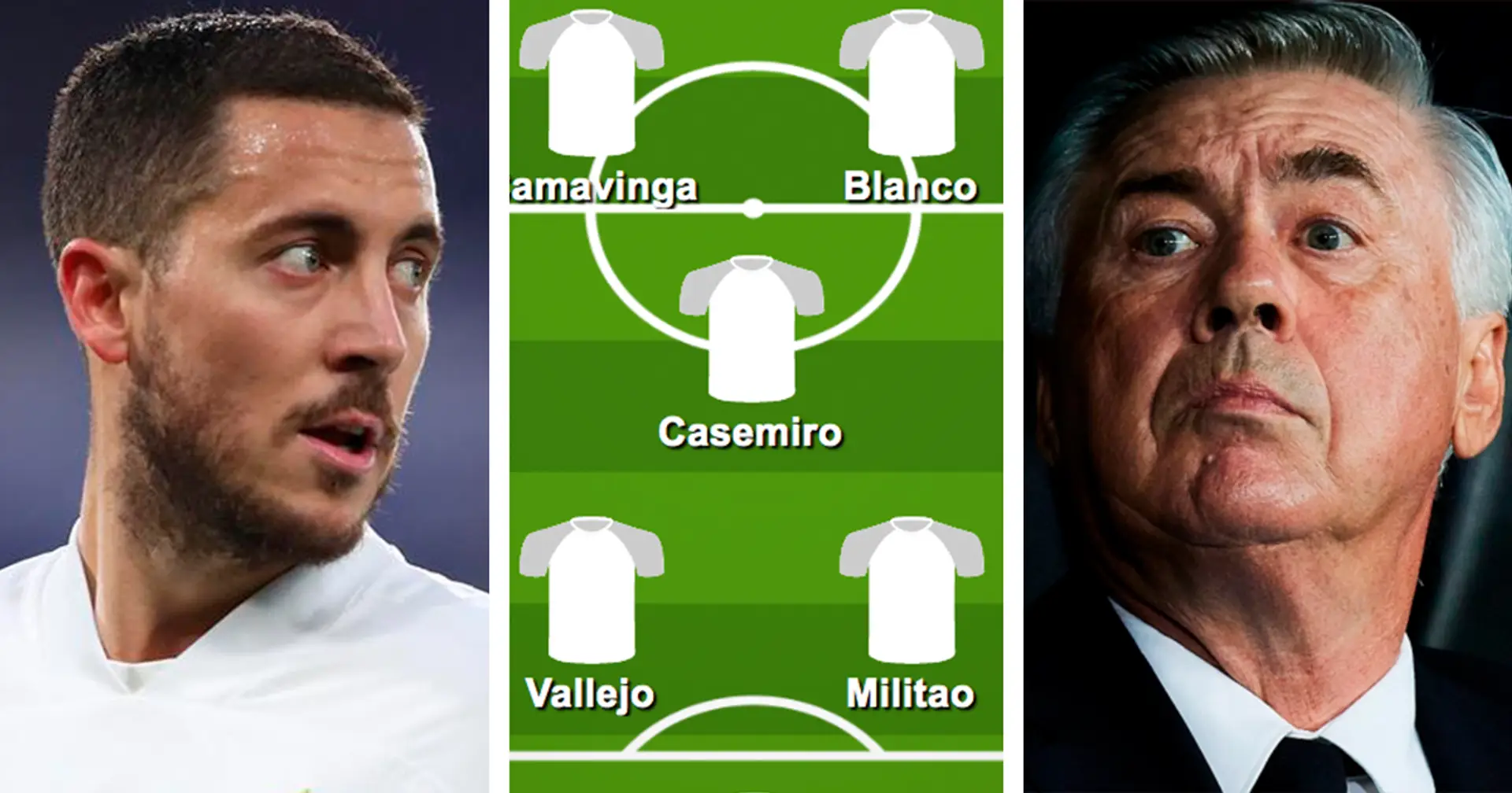 ¿Con Hazard? Elige tu XI favorito del Real Madrid para el partido ante el Sheriff entre 3 opciones