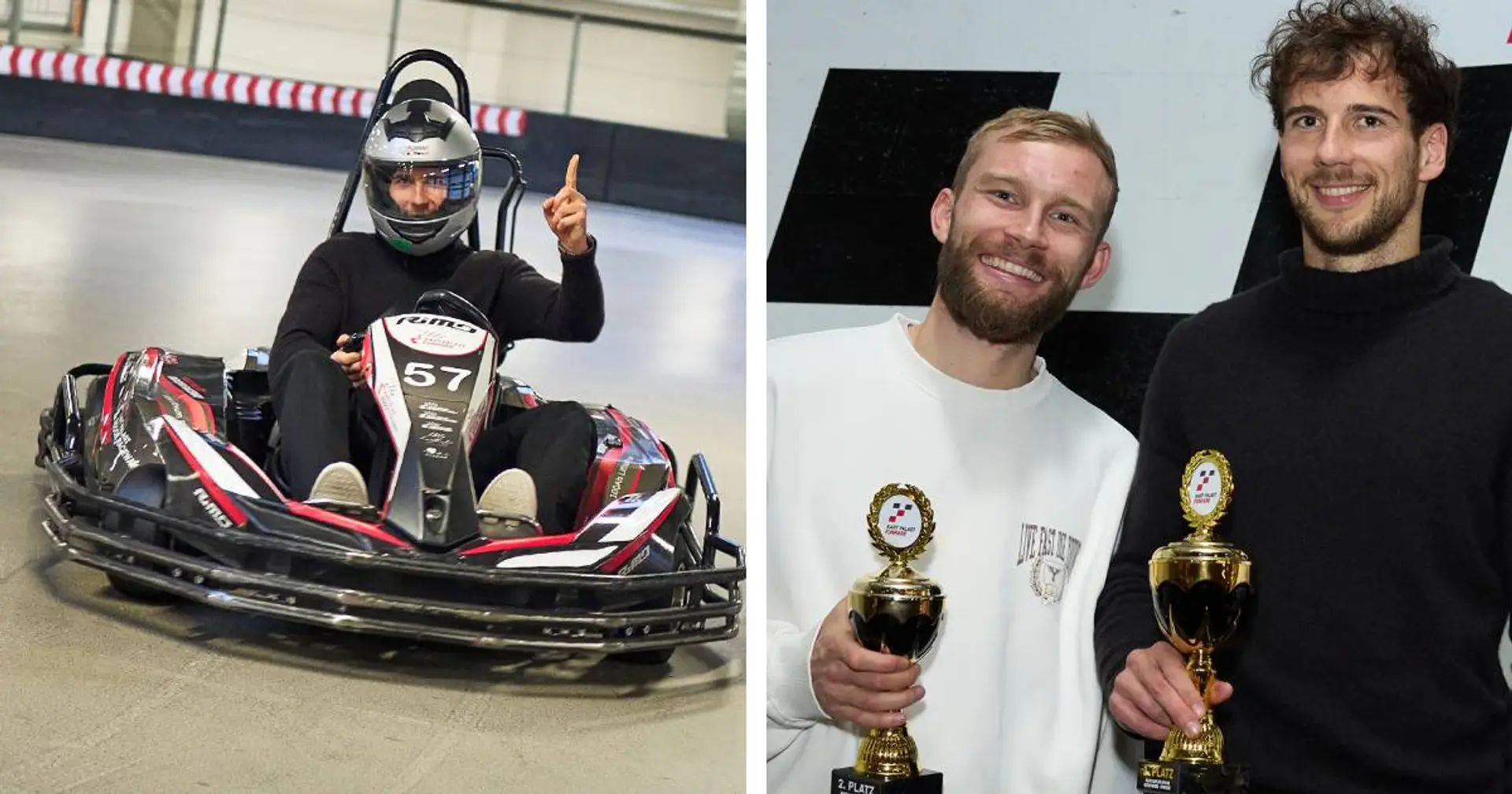 Frust ist weg: Leon Goretzka gewinnt Elektro-Kartfahren und lächelt wieder!