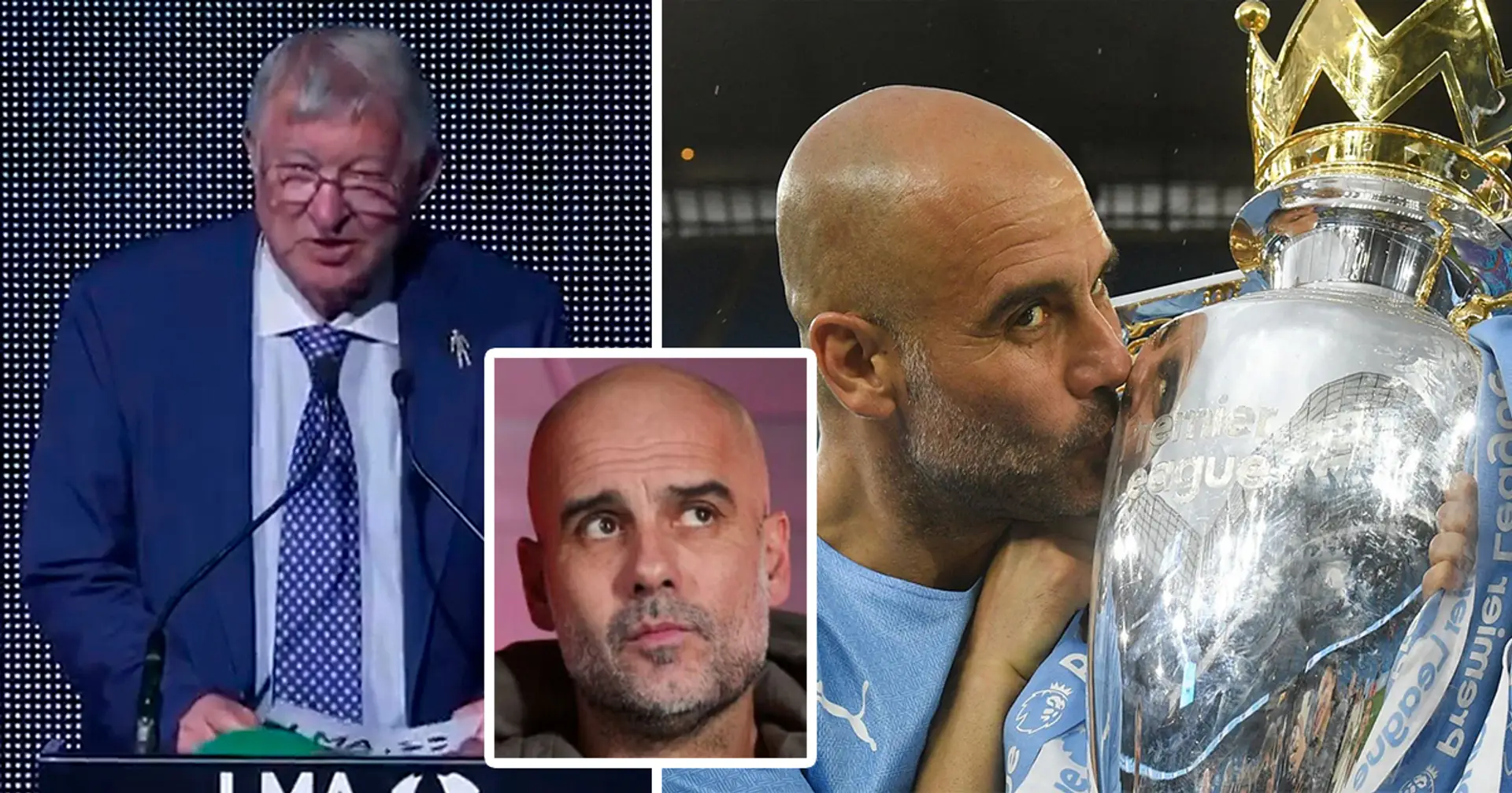 Sir Alex Ferguson makes his feelings clear after presenting Pep Guardiola another award
