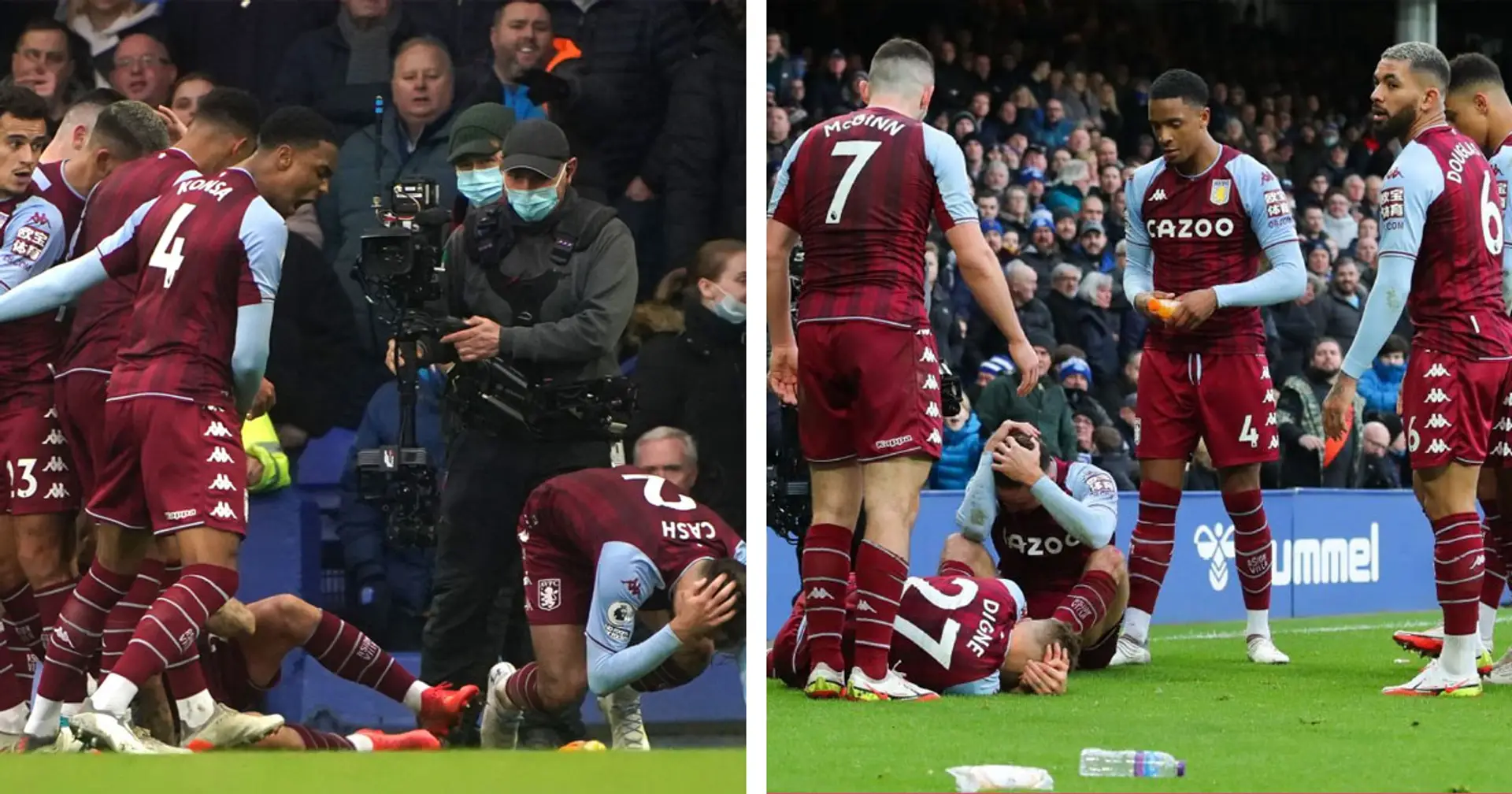 Everton fan arrested after throwing bottle at Aston Villa players during Premier League clash