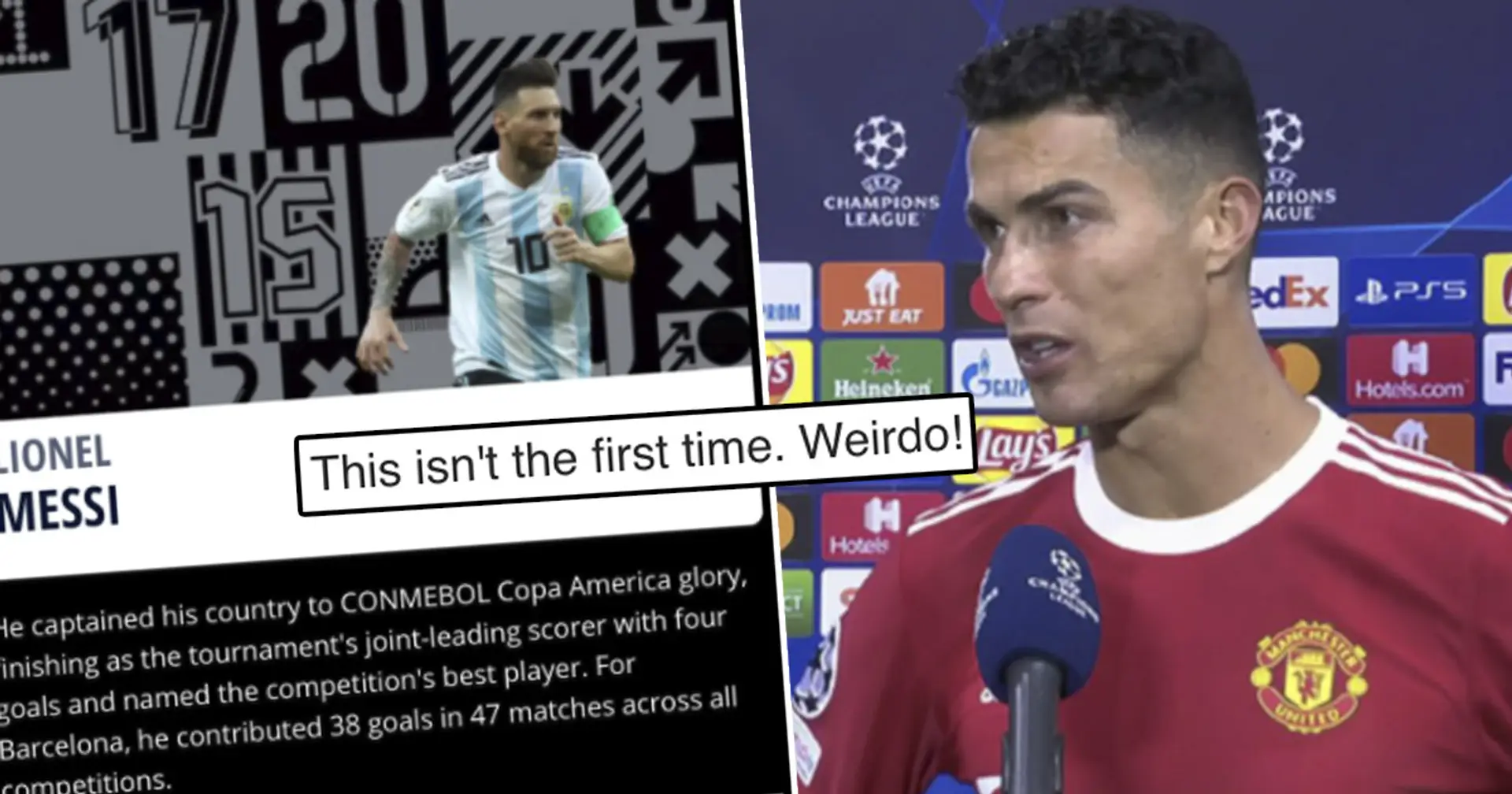 'The editor is a Ronaldo fan': Cule spots one weird thing about Messi stats on FIFA website