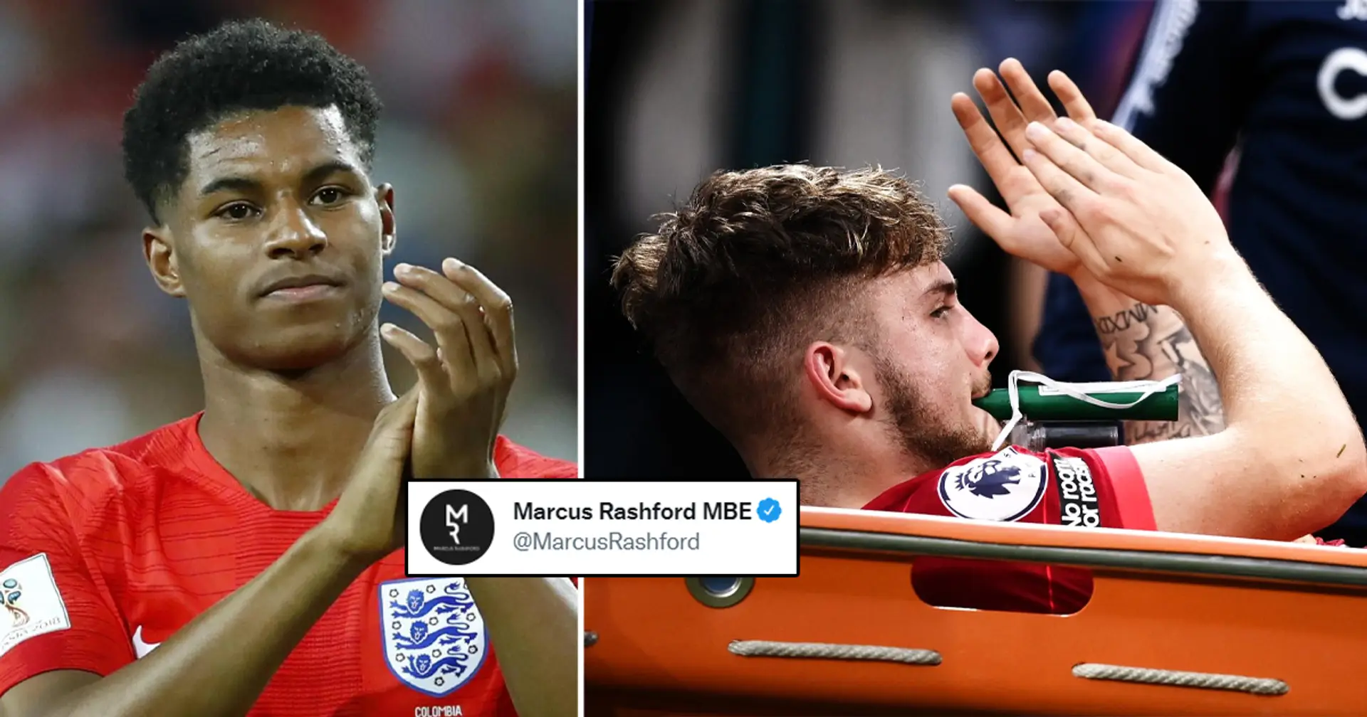 Marcus Rashford sends classy message to Liverpool youngster Harvey Elliott after horrible injury