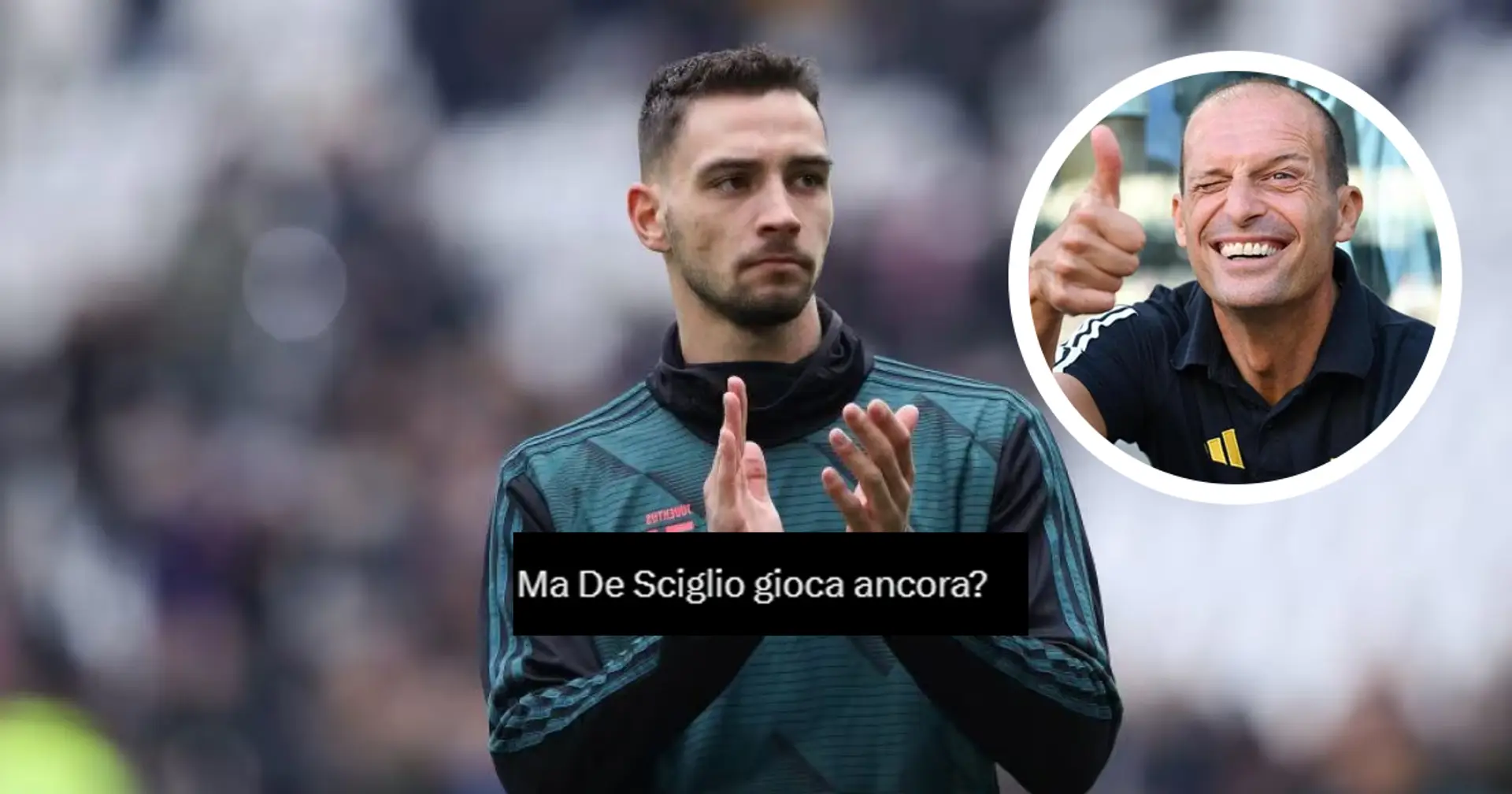 "Ma gioca ancora?": i tifosi della Juve increduli sulla scelta di Max Allegri di schierare De Sciglio contro la Lazio
