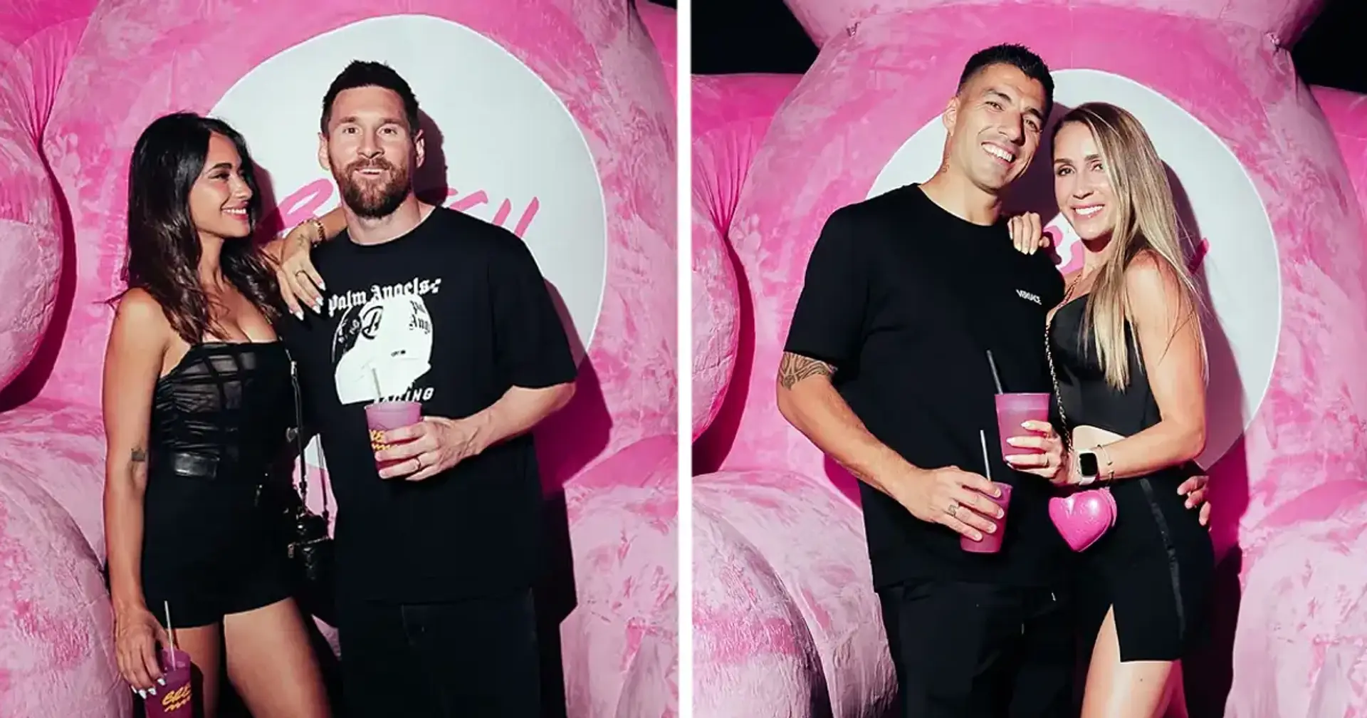 Messi, Suarez und ihre Frauen hängen vor einem riesigen rosa Teddybär ab: Was war das?