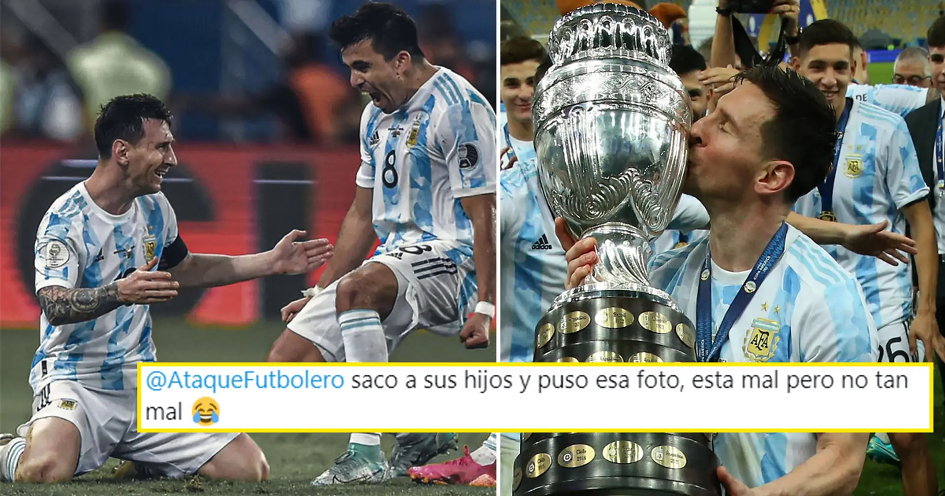 "C'est mal mais pas si mal": l'épouse confirme que Marcos Acuna a changé le fond d'écran de son téléphone de ses enfants pour une photo de lui et Messi remportant la Copa America