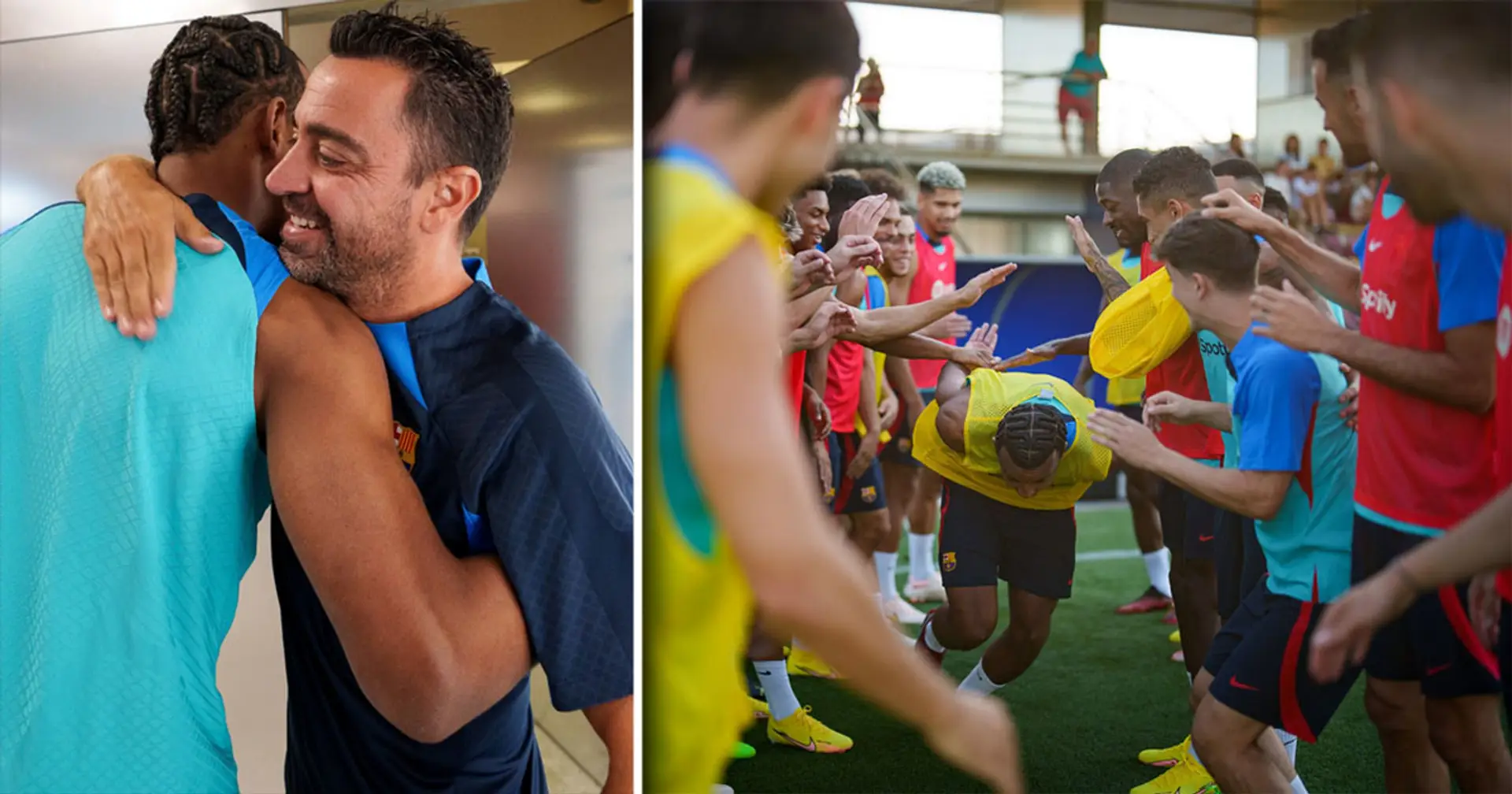 Warm Xavi welcome, special corridor and more: 6 best pics from Kounde's first training session