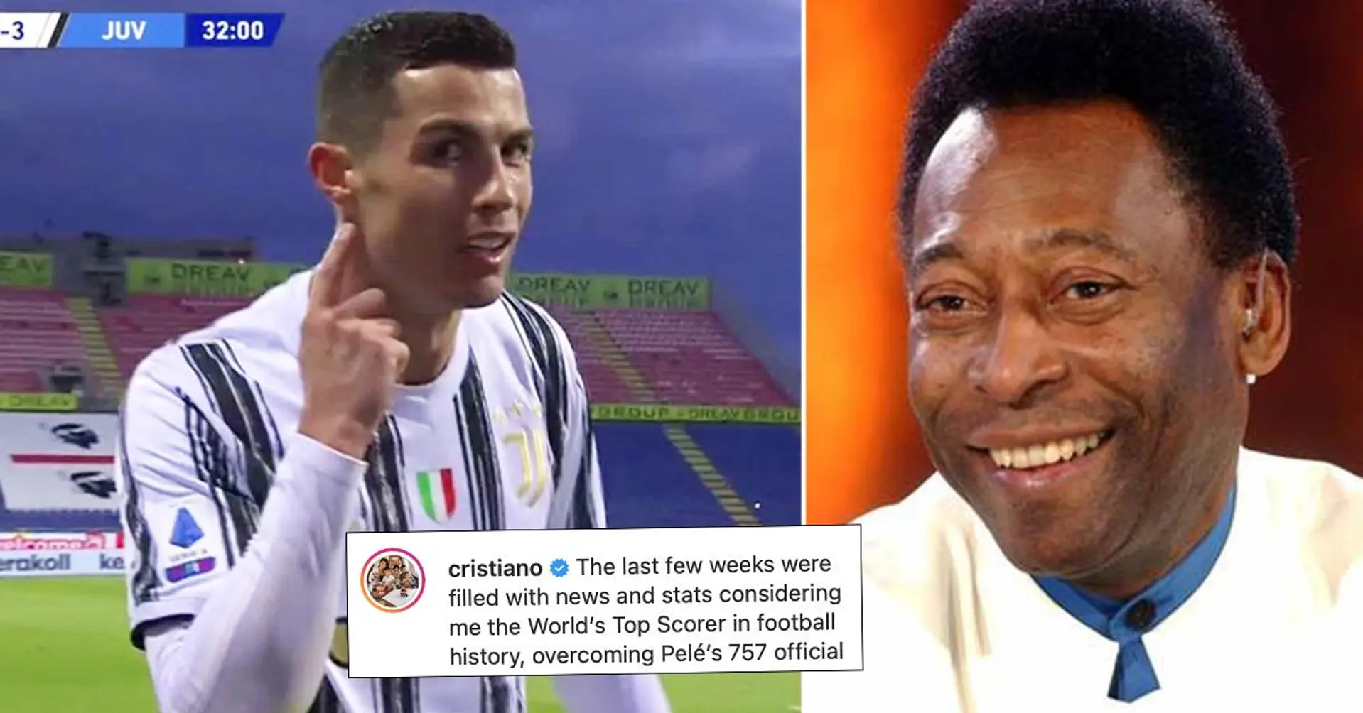 Cristiano erklärt sich zum Torschützenkönig der Fußballgeschichte - Pele reagiert sofort in den Kommentaren