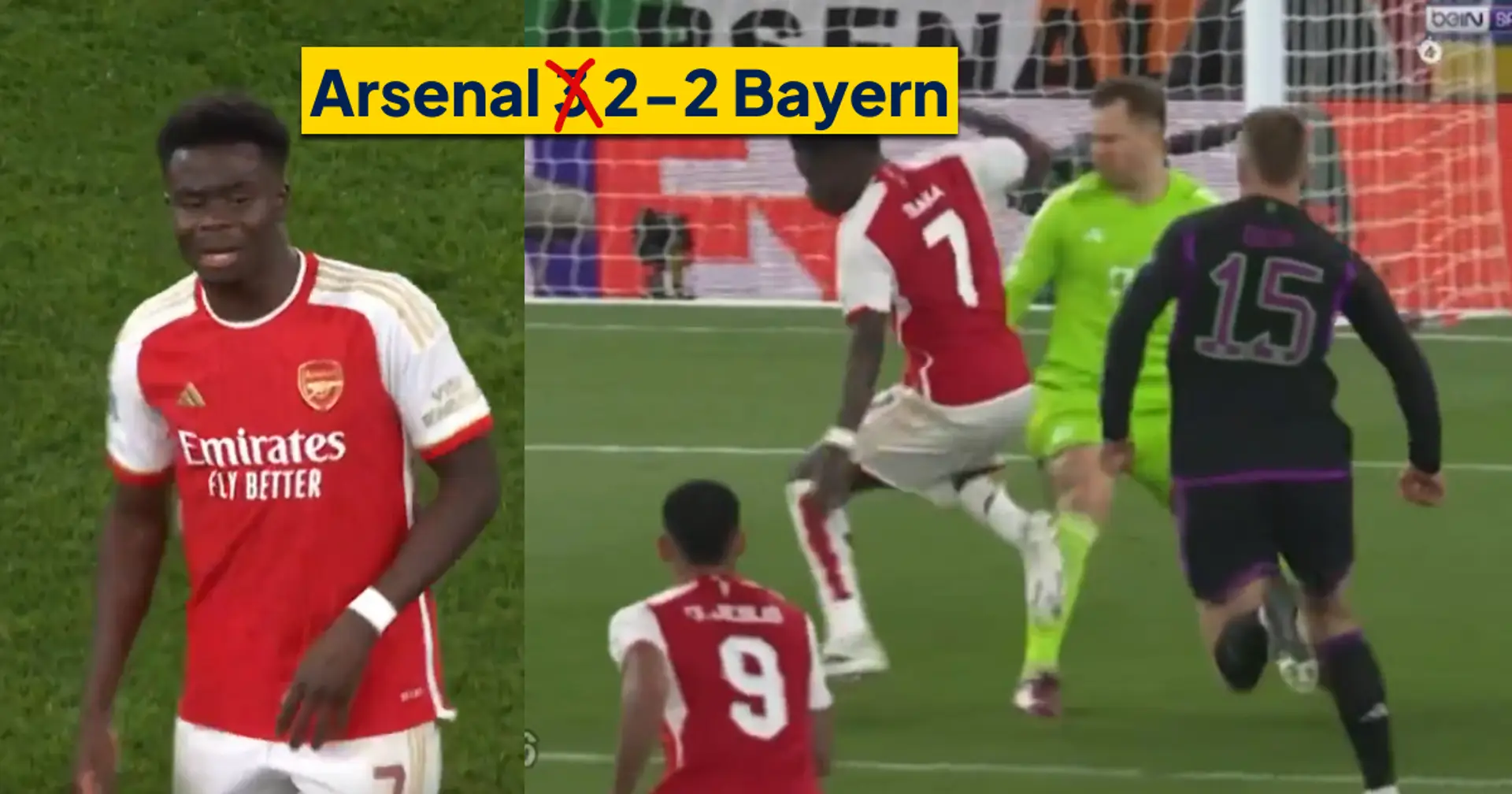 'Embarrassing': Bukayo Saka told Arsenal would've beaten Bayern if he'd stayed on his feet in Neuer episode