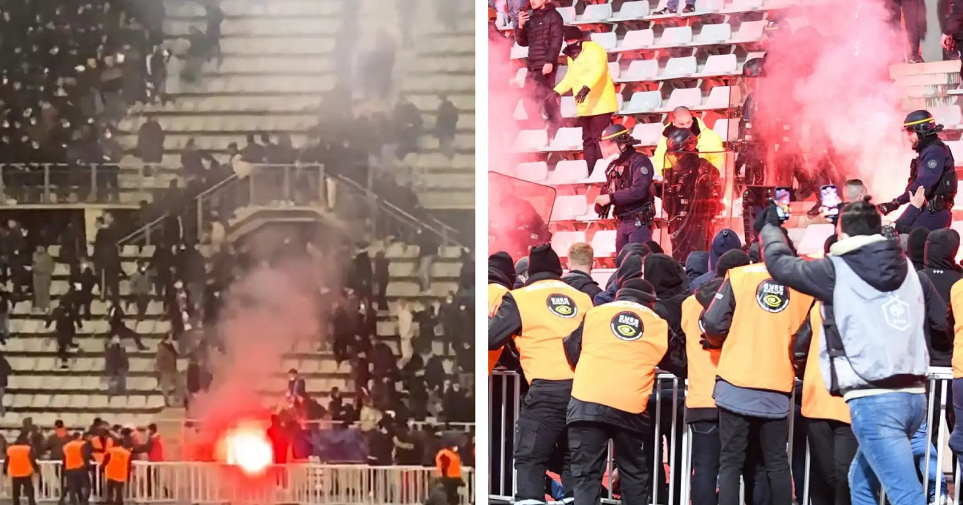 Schockierende Fotos von Lyon-Fans, die Anhänger des Paris FC angreifen, gehen viral