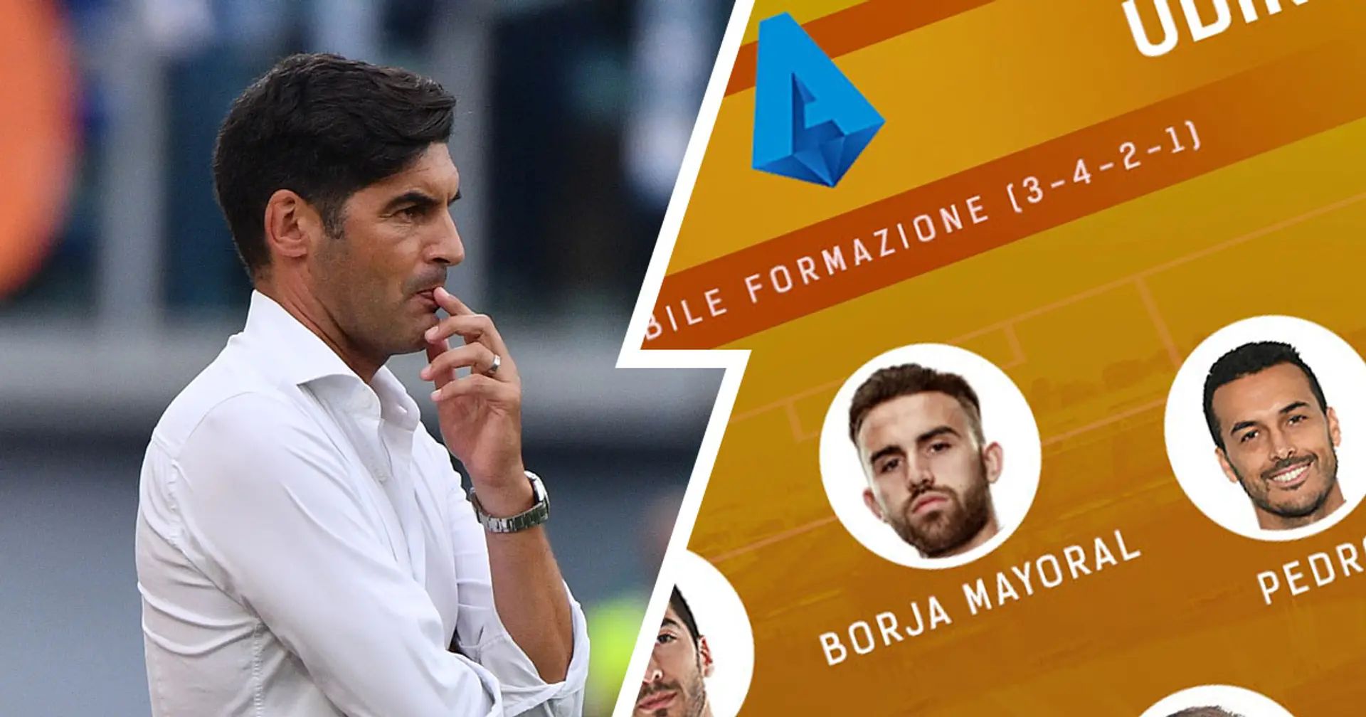 Le probabili formazioni di Roma-Udinese: Pau Lopez in porta, Pedro torna titolare