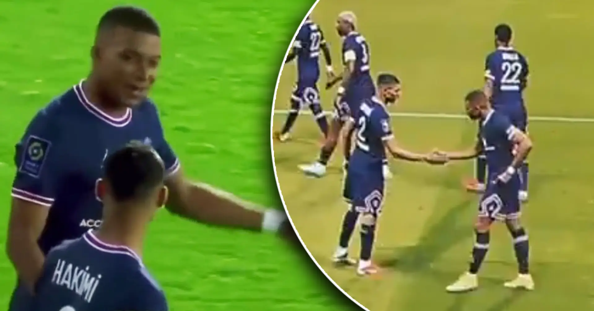 PSG fan notices two interesting episodes between Kylian Mbappe and Hakimi during match