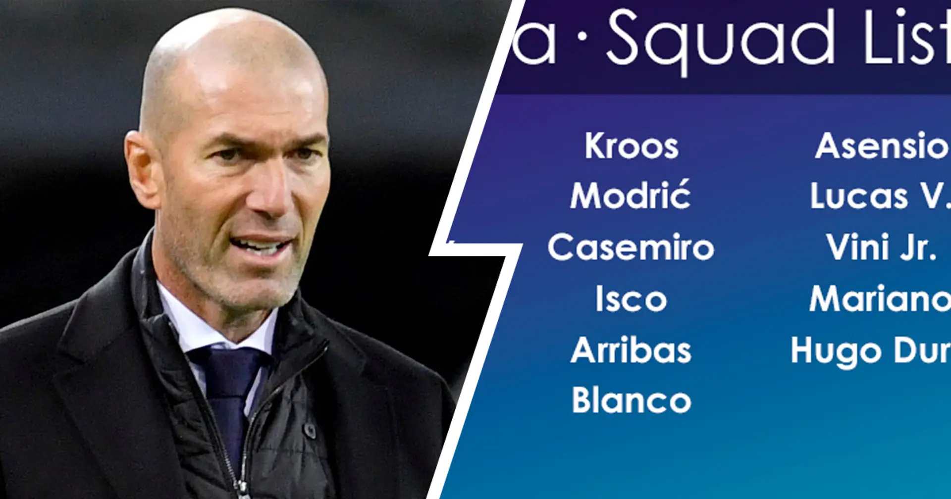 Only 11 senior outfield players in as Real Madrid reveal squad for Valladolid game
