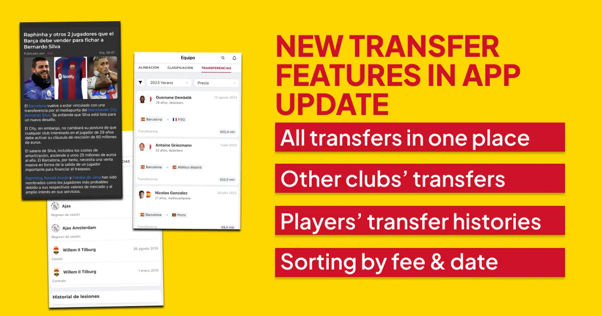 💷 Follow every Barcelona and other teams' transfers in latest app update 