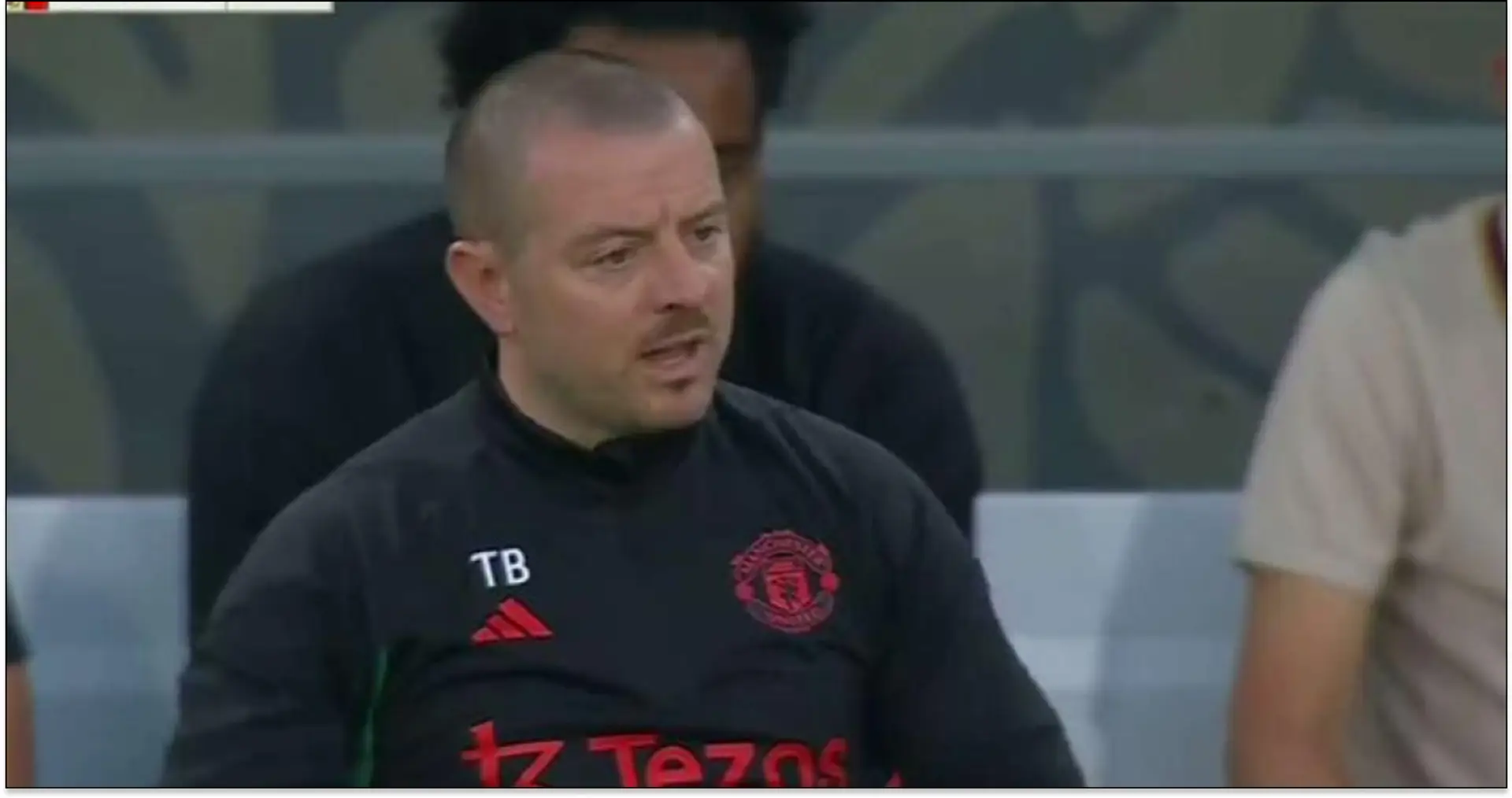 Who is United coach camera zoomed in on all the time during Wrexham game? Answered