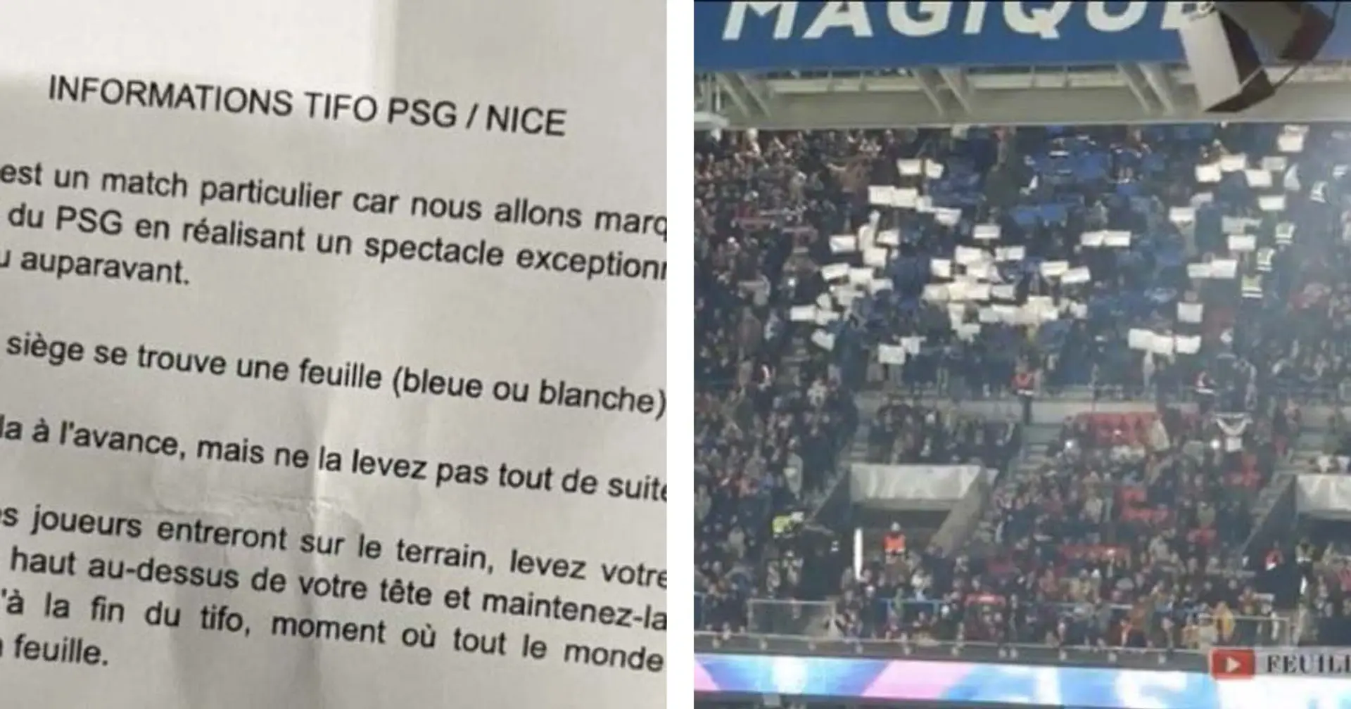 Des fans du PSG trompés grossièrement ont déployé un tifo de l'OM face à Nice - Des fans de Marseille à la manoeuvre