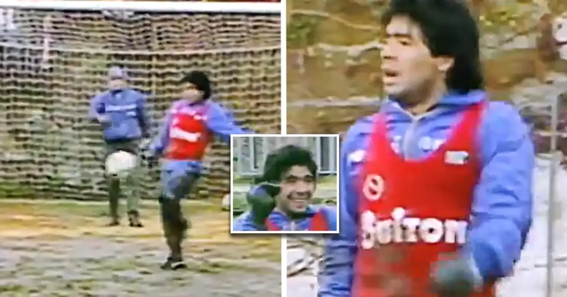 🎥 Archivmaterial: Maradona beim Training im Regen - selbst schreckliche Felder hielten Diego Maradona nicht auf 
