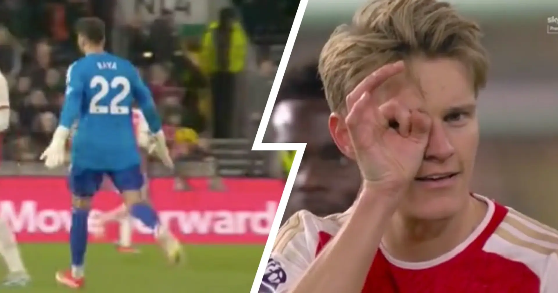 SPOTTED: Beautiful thing Raya did with two Arsenal teammates to celebrate Odegaard's goal