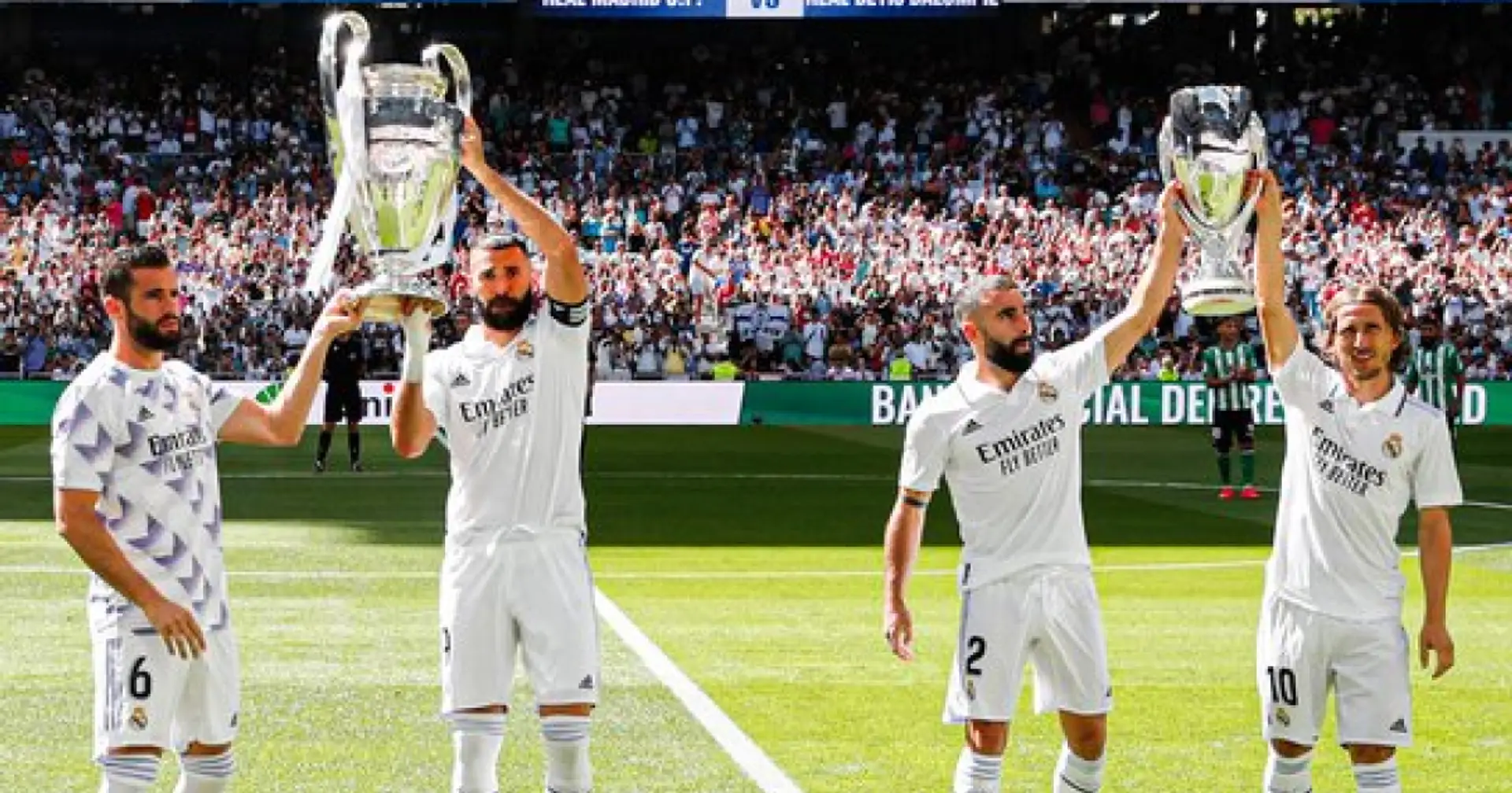 3 best pics as Real Madrid squad present UCL and UEFA Super Cup trophies to Bernabeu