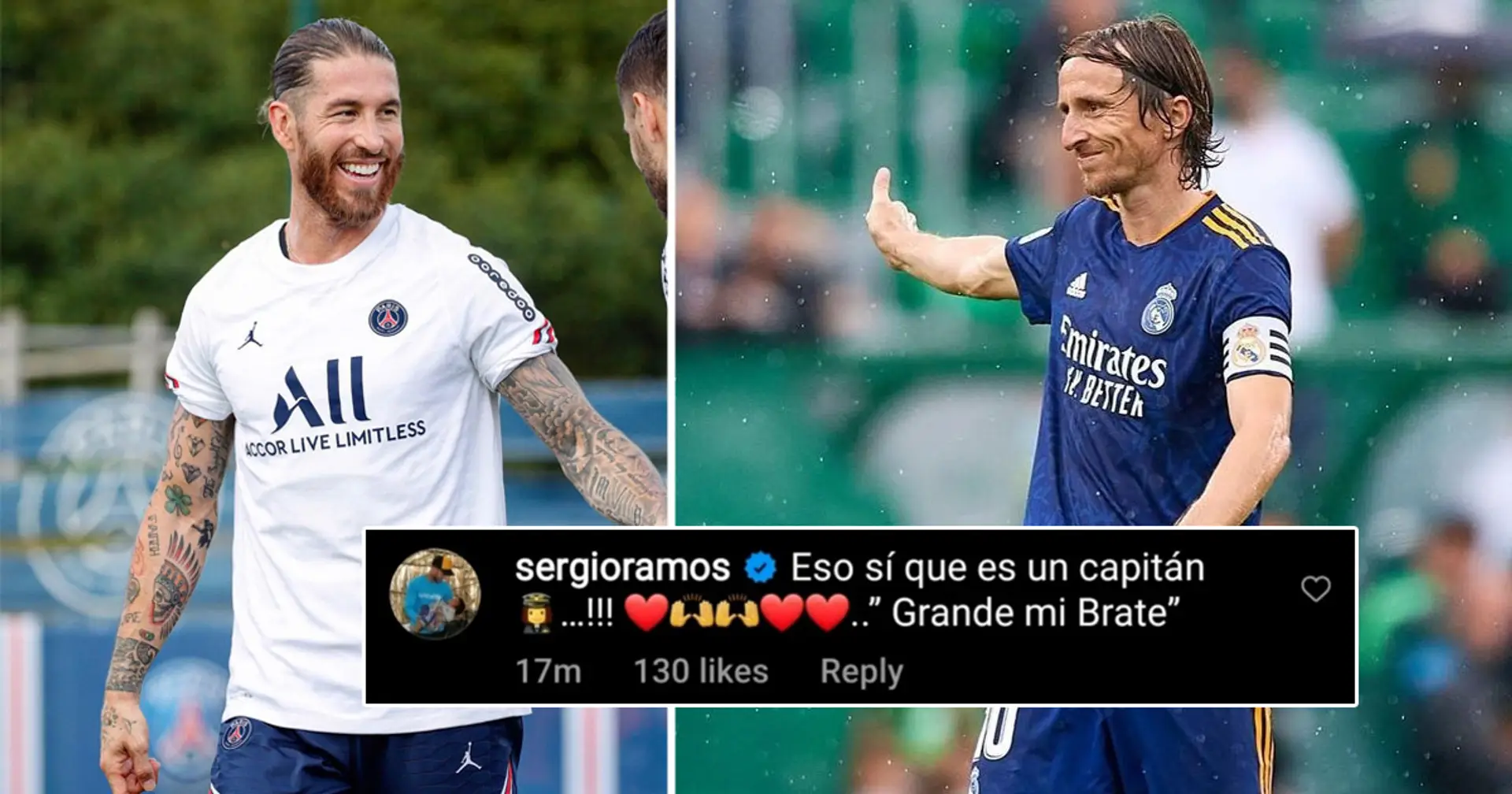Ramos sends heartwarming message as Modric captains Madrid for first time