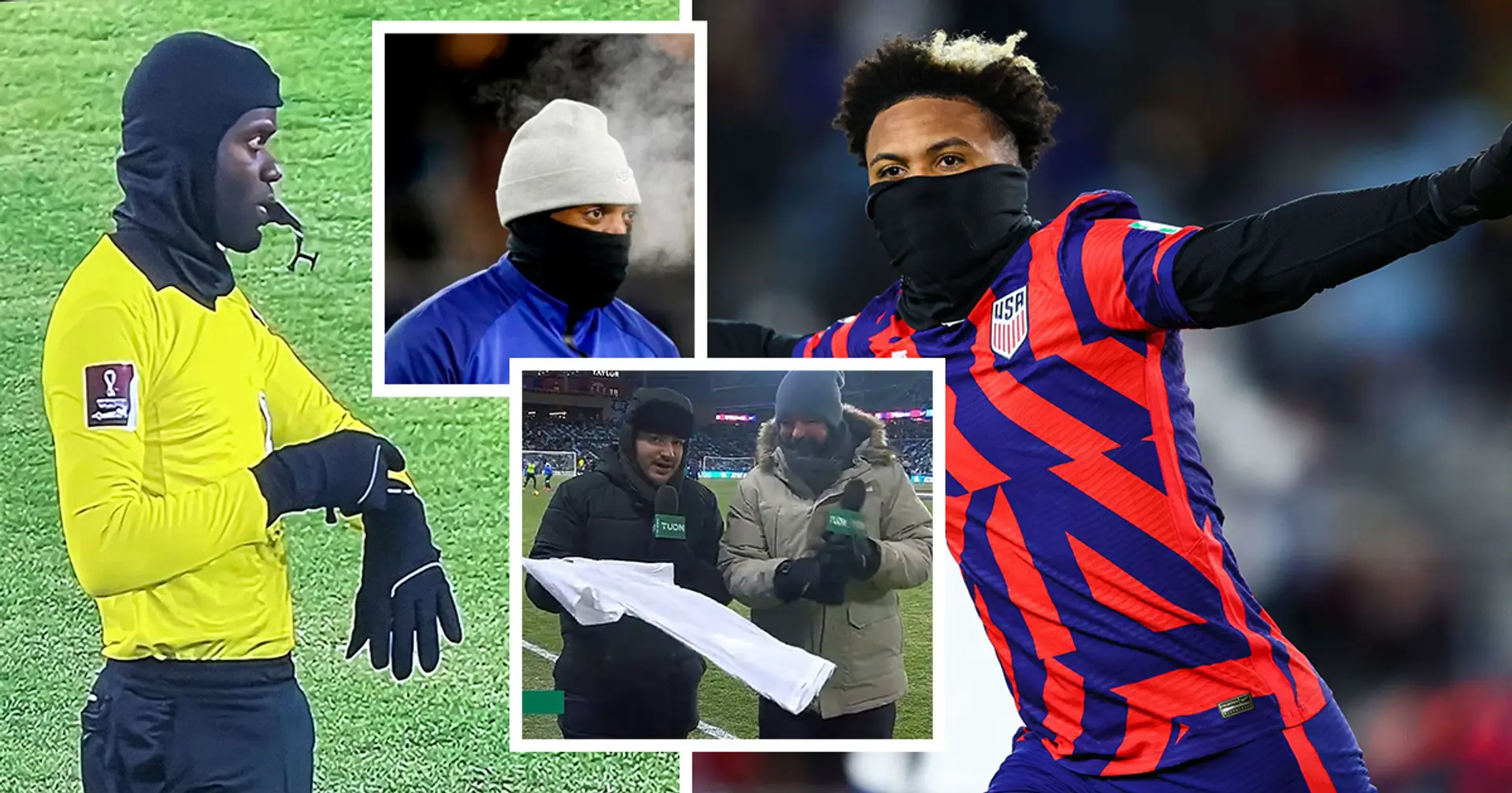 USA and Honduras played in icy temperatures of -17 degrees, 2 players forced off with hypothermia