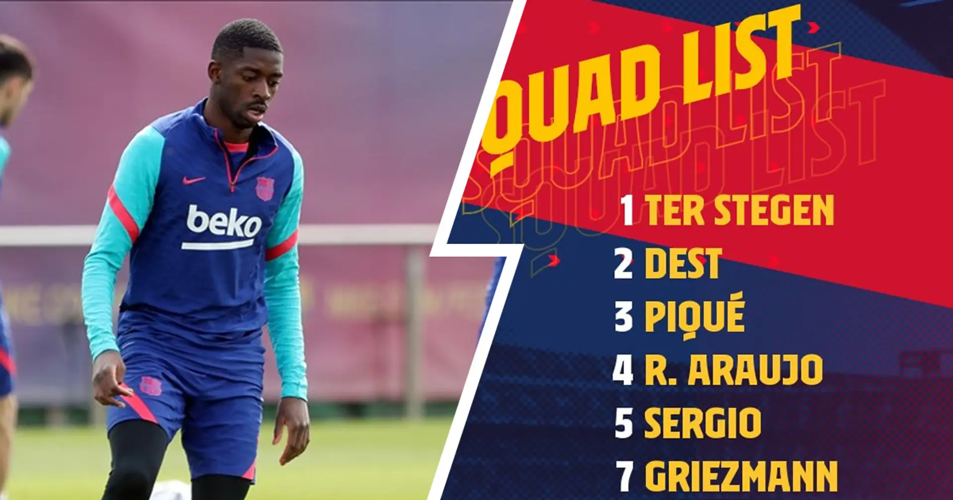 Dembele out: Barcelona announce 23-man squad for Getafe