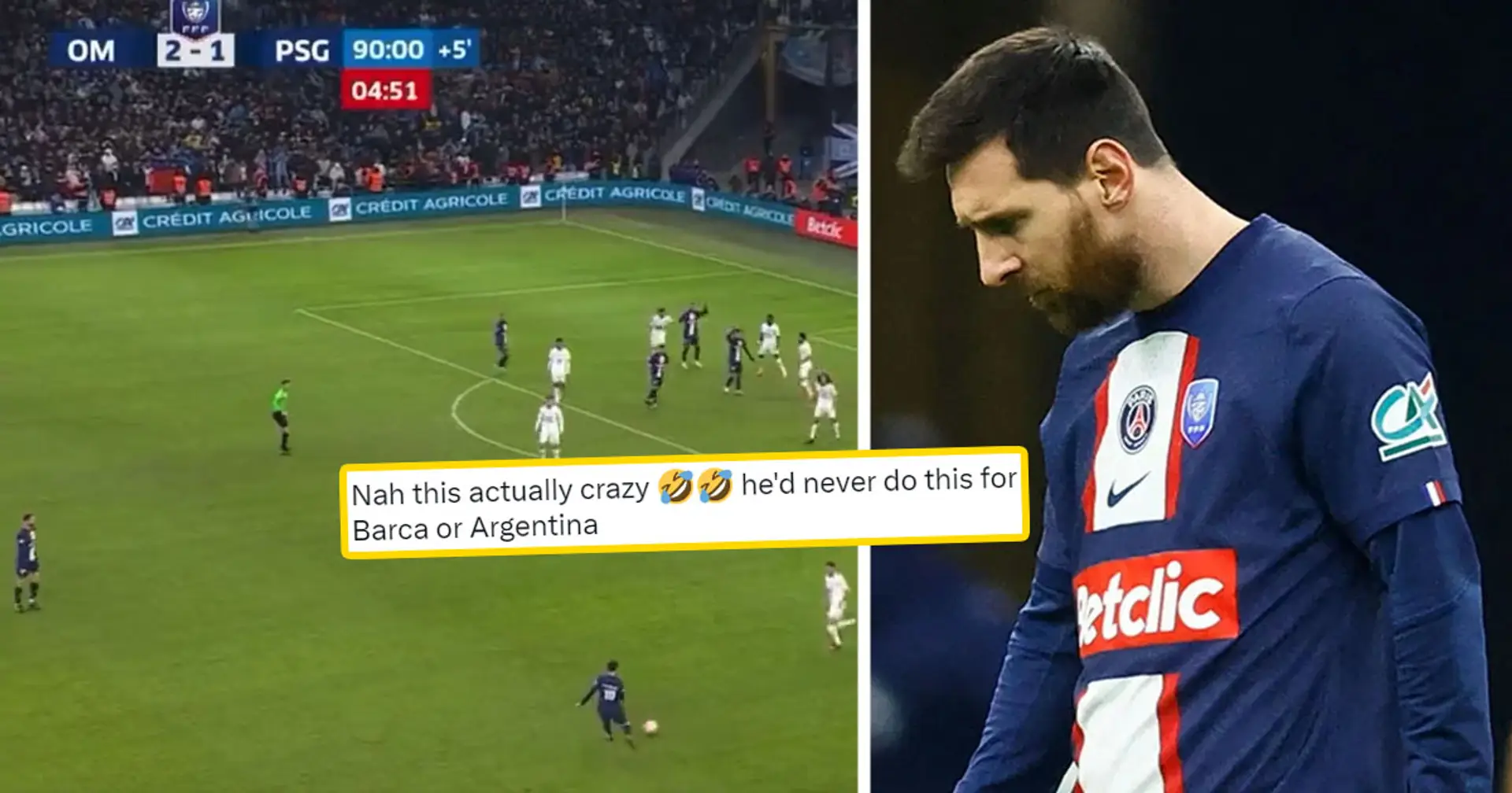 'He doesn't give a sh**': fans pick out curious Messi episode from latest PSG loss