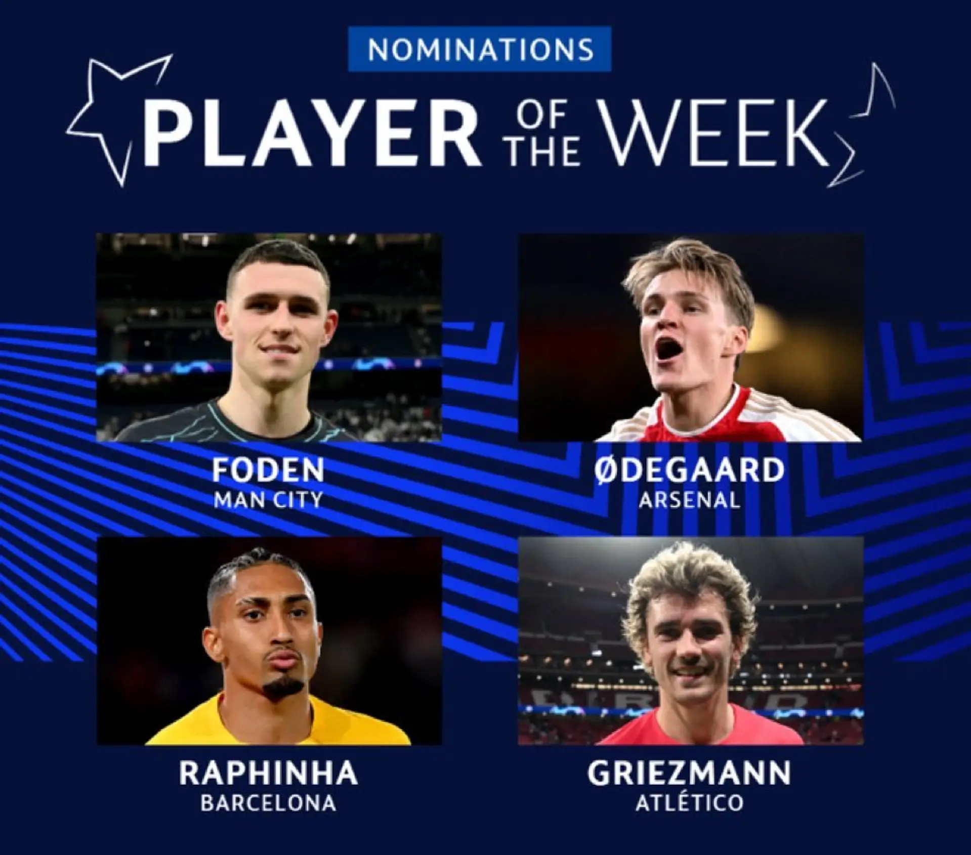 💥 Official: Raphinha is nominated for the Champions League player of the week award: