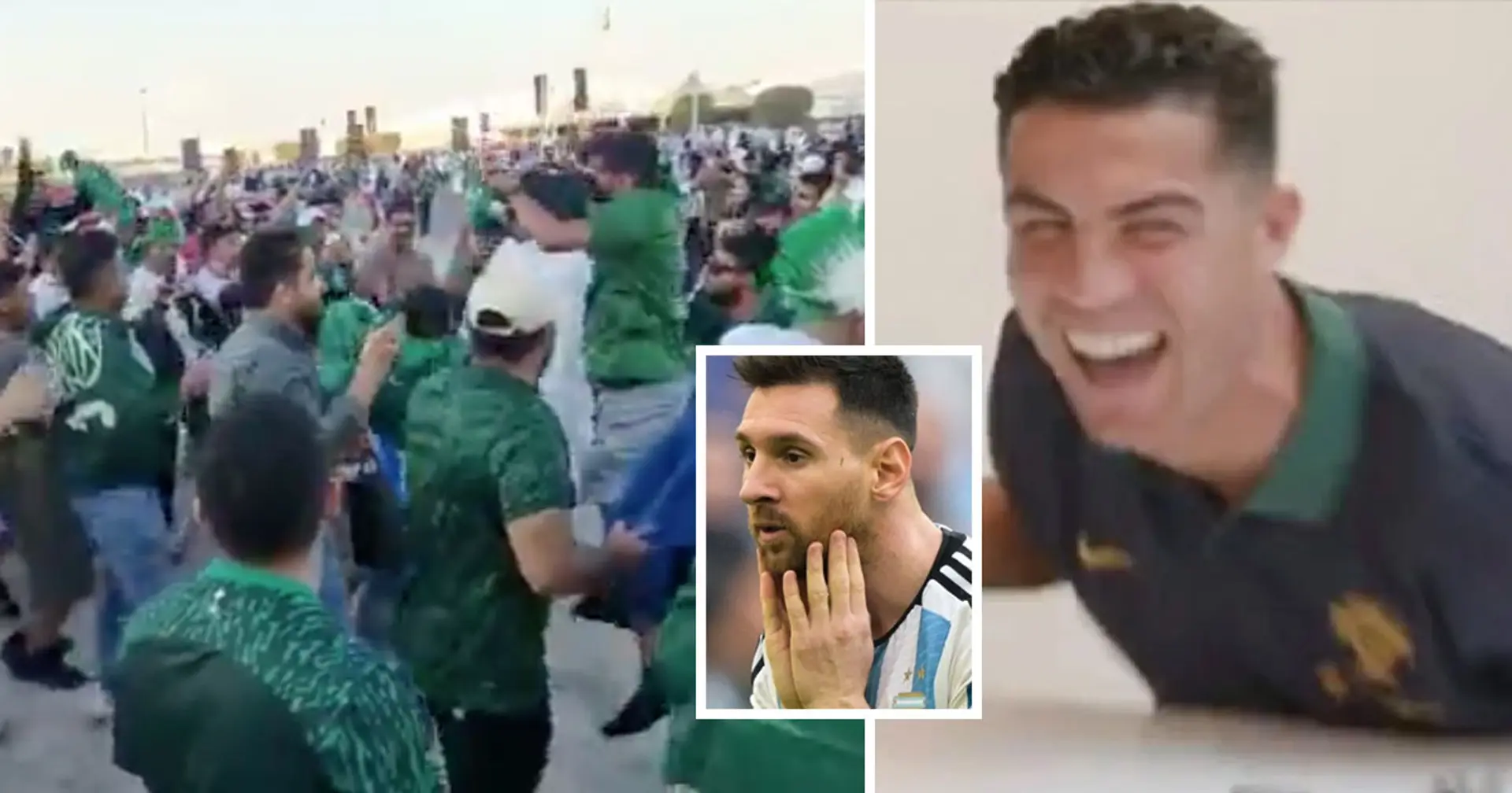 Saudi Arabia fans used Cristiano Ronaldo's SIU celebration to mock Lionel Messi