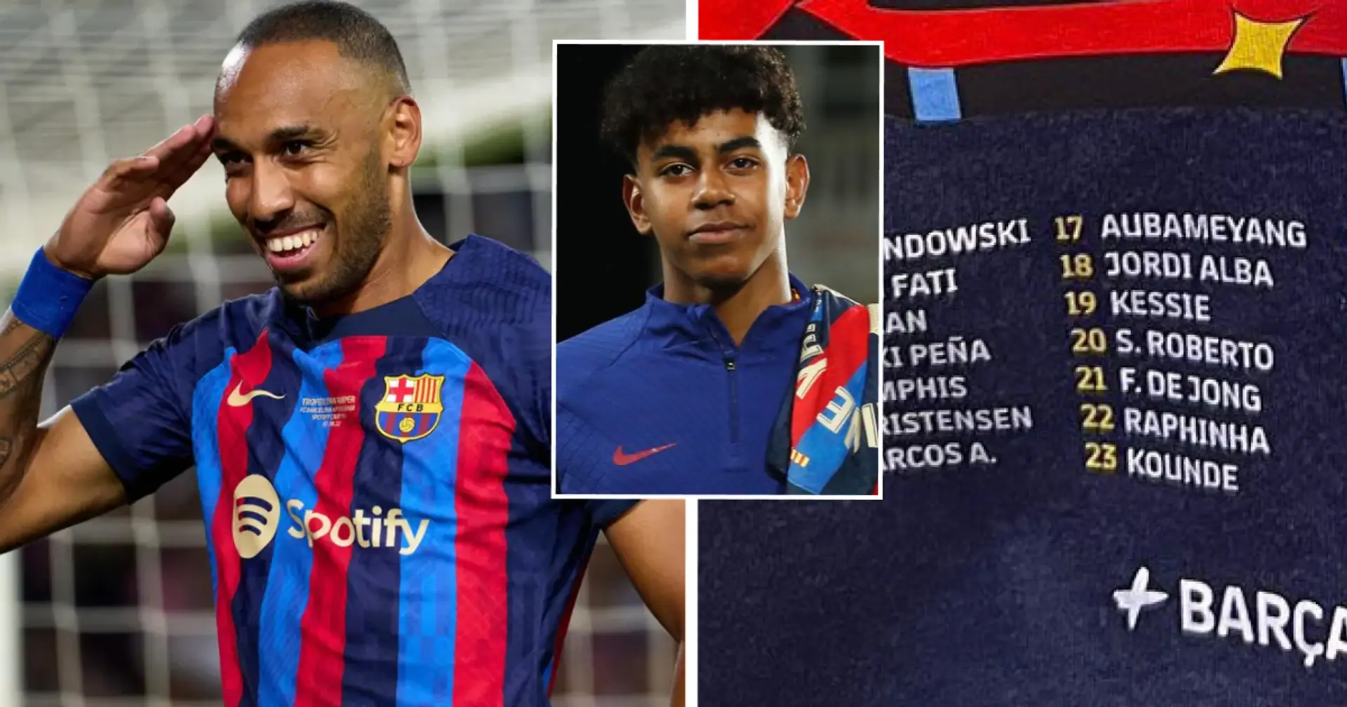 Barcelona unveil full list of 31 players to receive La Liga winners medal — Aubameyang and Yamal in