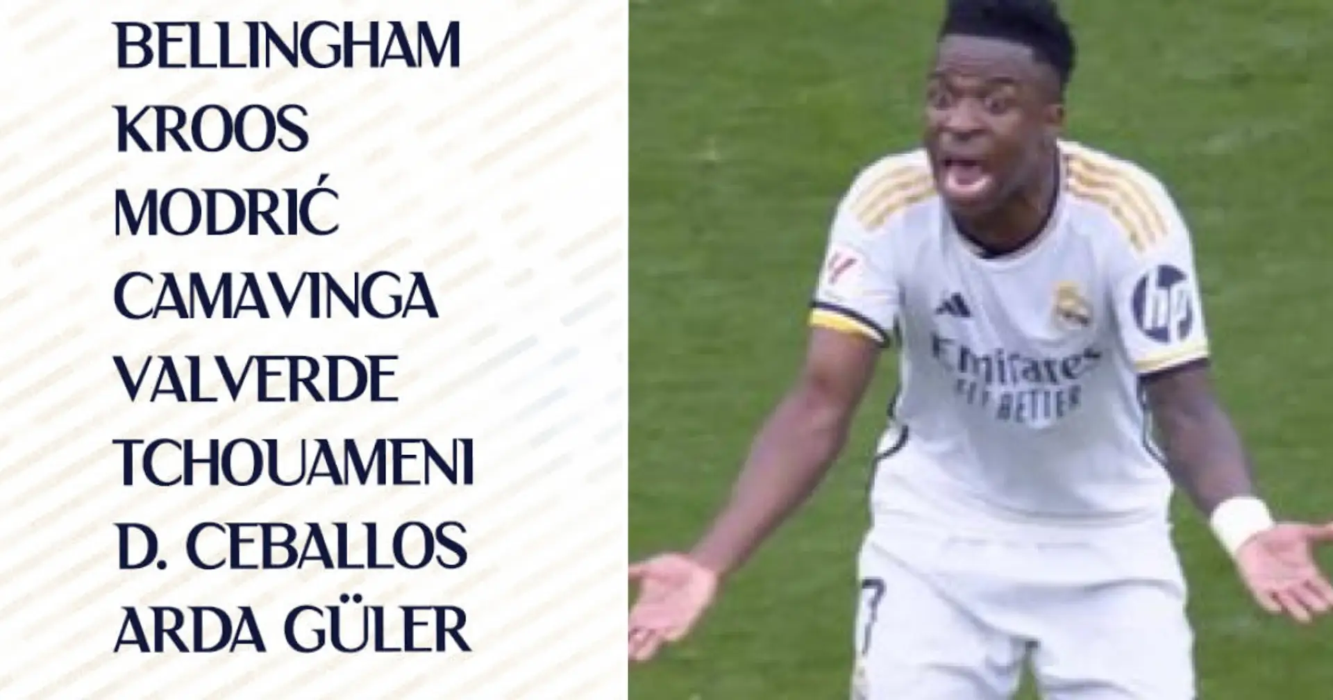Vinicius out: Real Madrid unveil 21-man squad for Bilbao game
