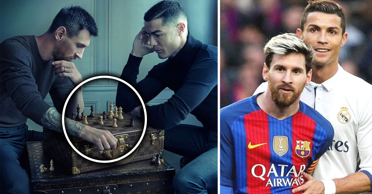 Messi und Ronaldo spielen Schach