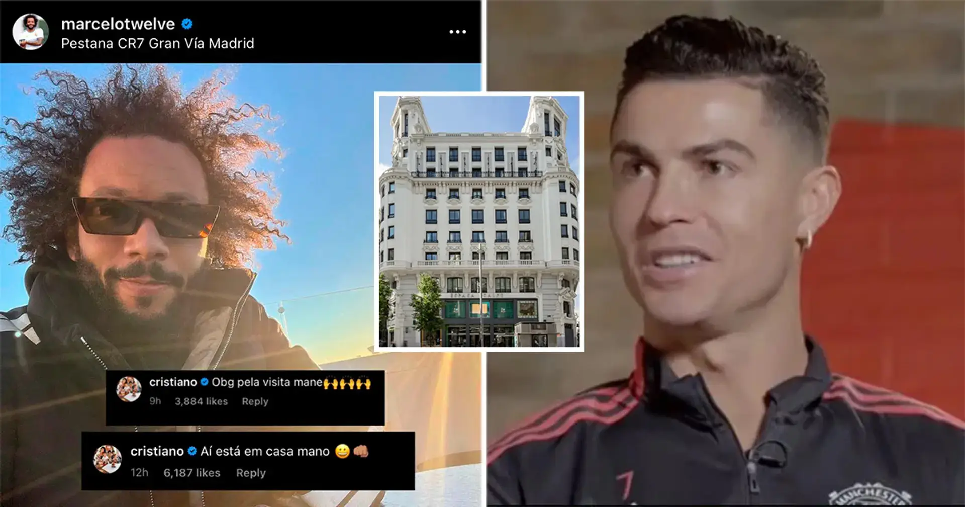 Marcelo visita el hotel de Cristiano en Madrid, Ronaldo reacciona 